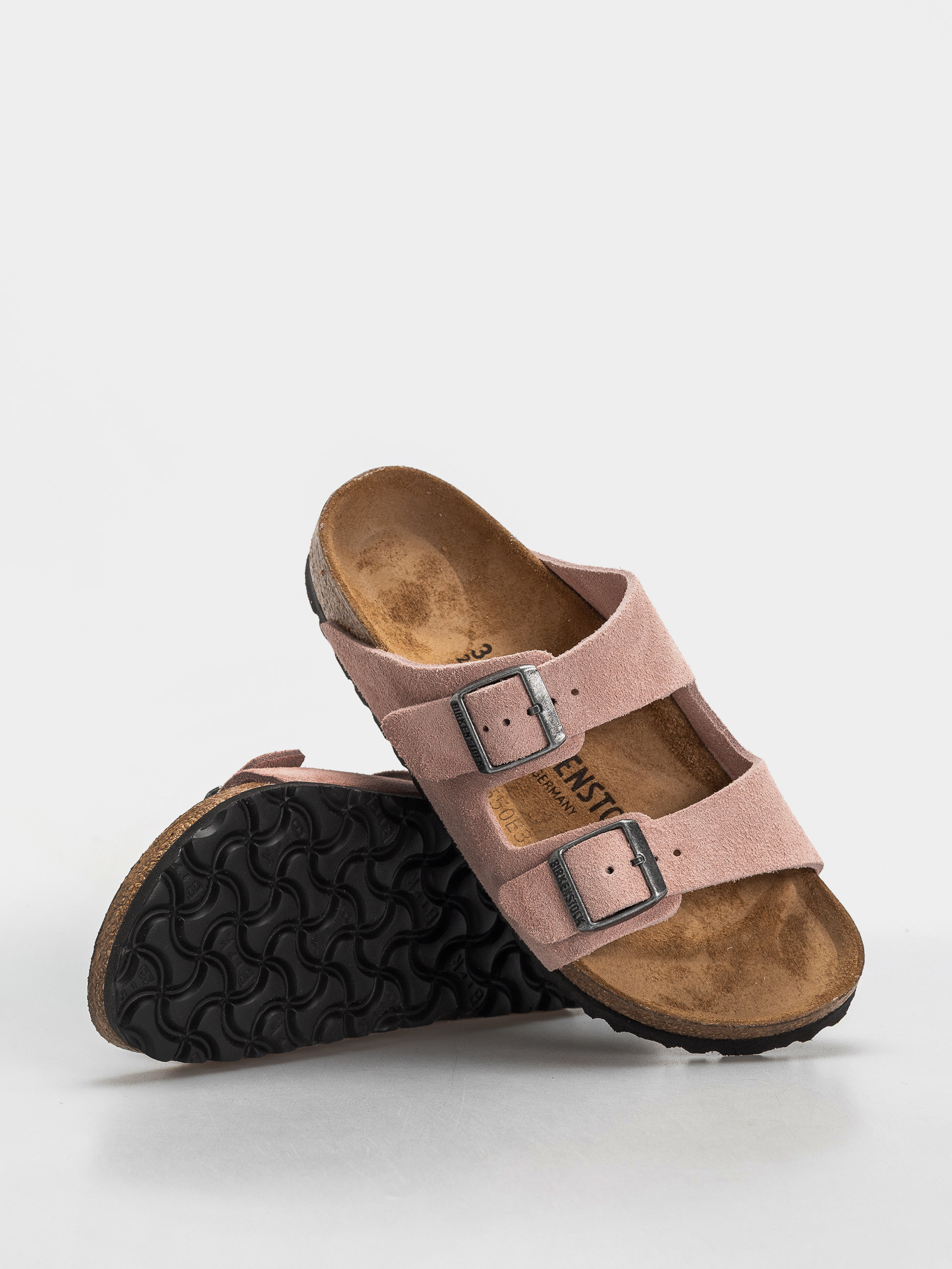 Шльопанці Birkenstock Arizona Suede Leather Narrow (pink clay)