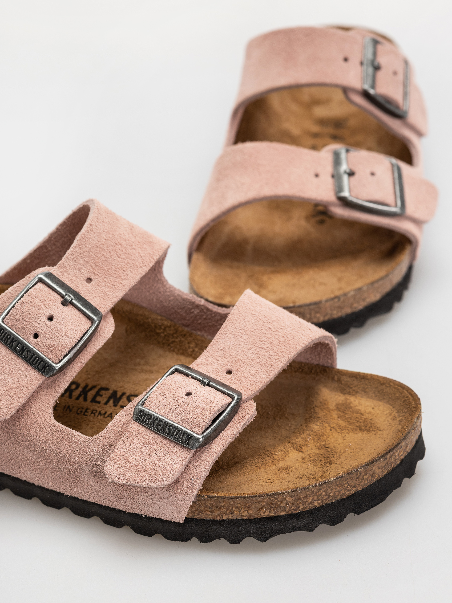 Шльопанці Birkenstock Arizona Suede Leather Narrow (pink clay)