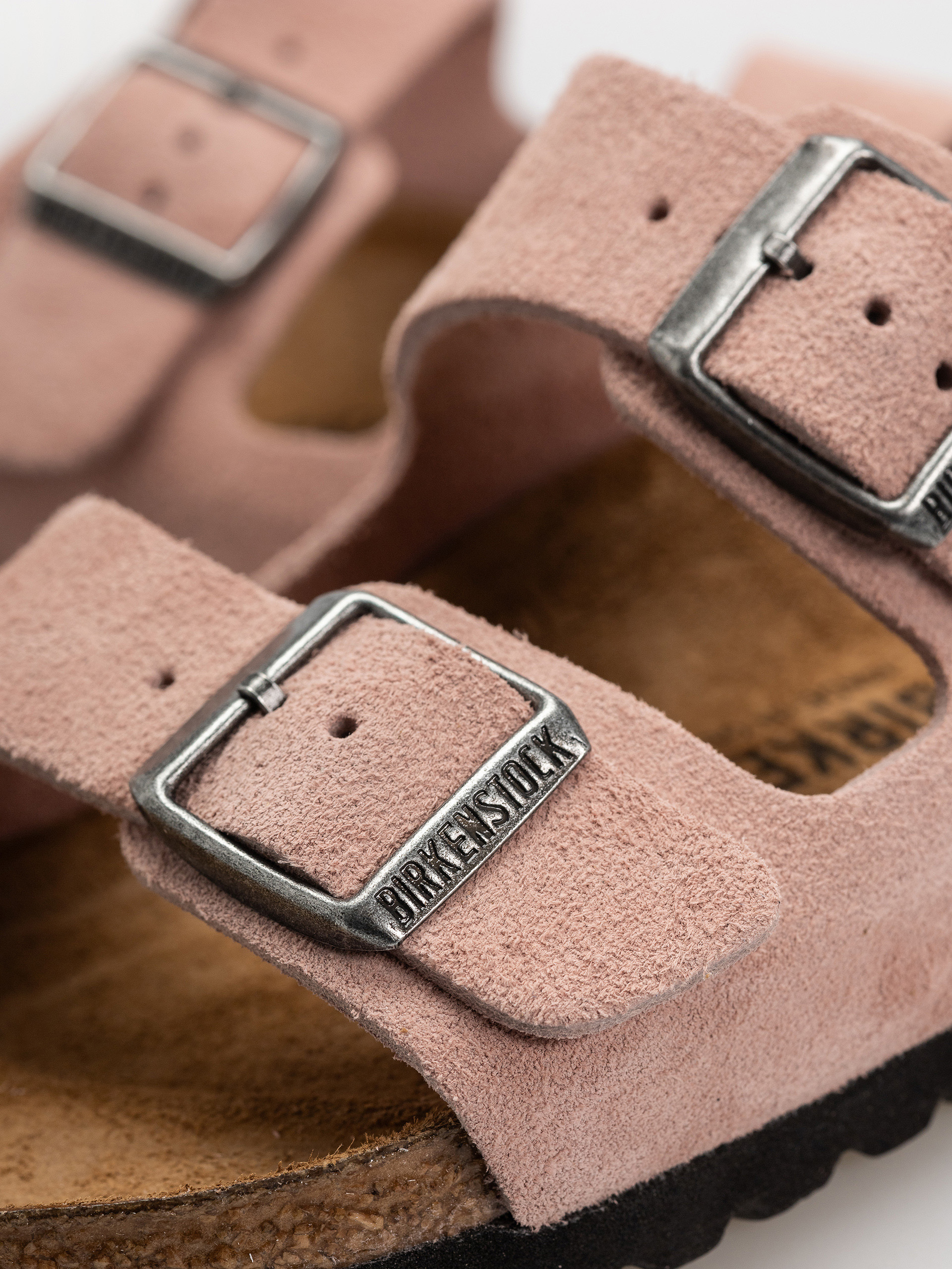 Шльопанці Birkenstock Arizona Suede Leather Narrow (pink clay)
