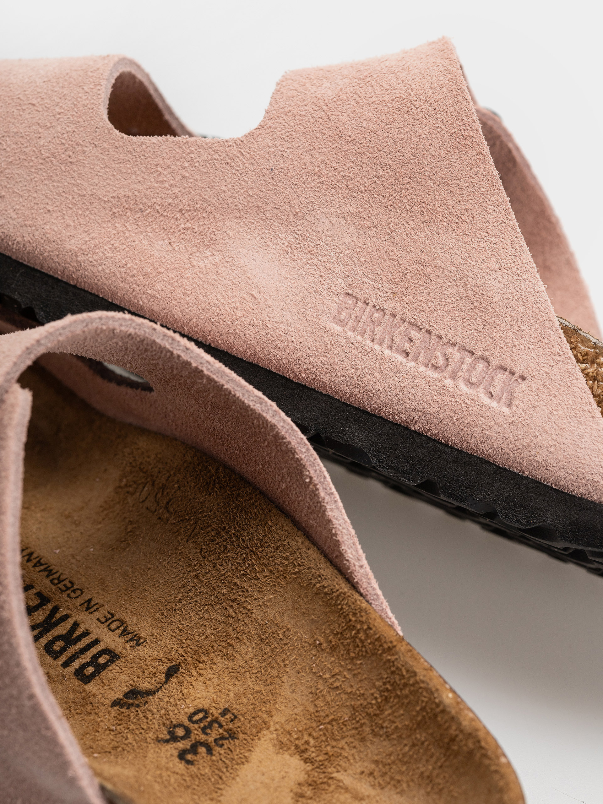 Шльопанці Birkenstock Arizona Suede Leather Narrow (pink clay)