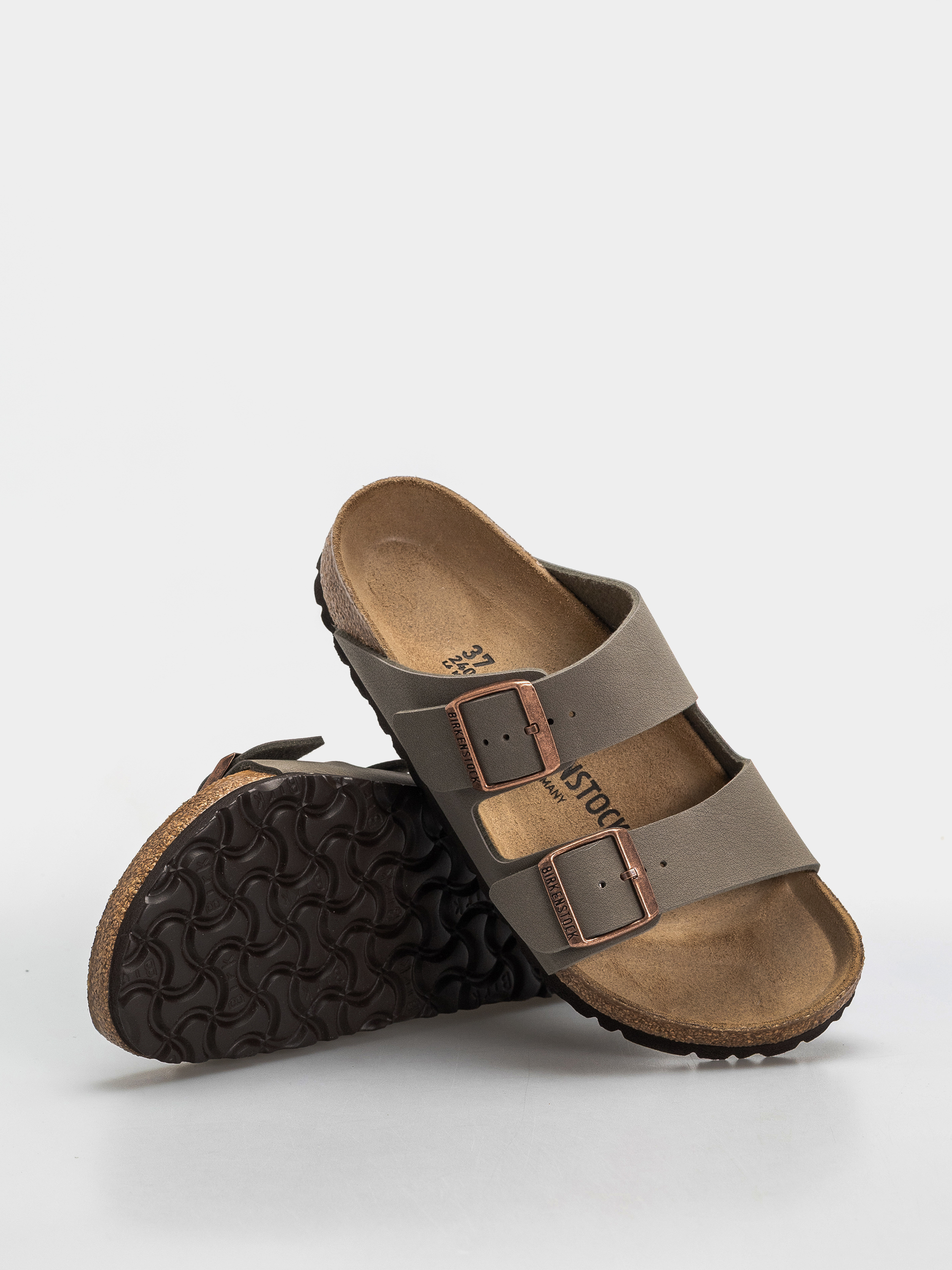 Шльопанці Birkenstock Arizona Birkibuc Regular (stone)