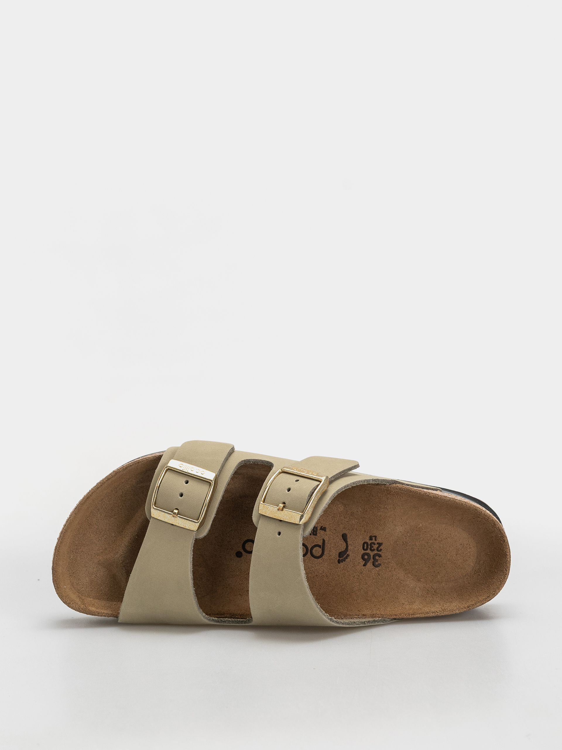Шльопанці Birkenstock Arizona Flex Platform Nubuck Leather Narrow Wmn (eucalyptus)