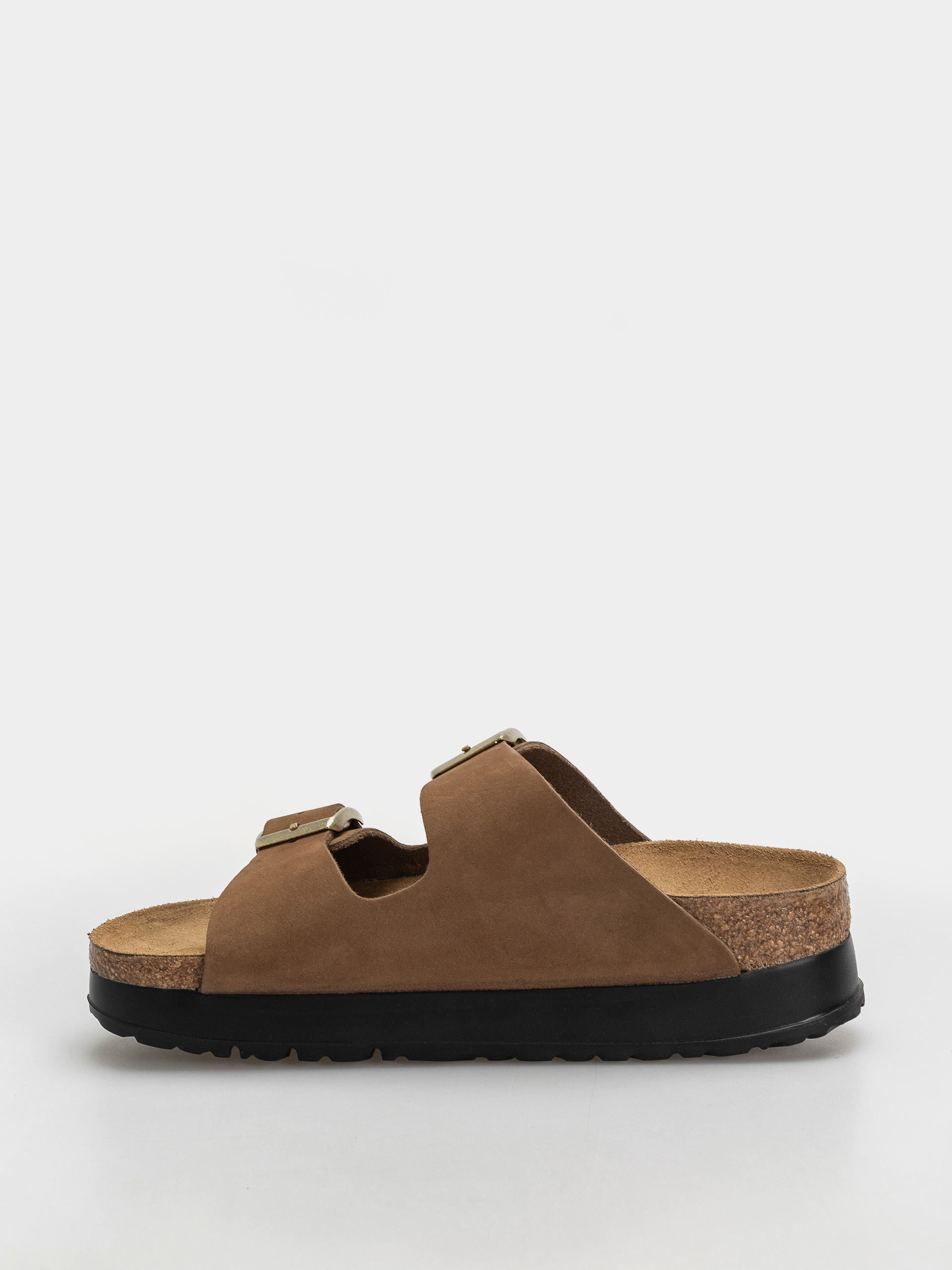 Шльопанці Birkenstock Arizona Flex Platform Nubuck Leather Narrow Wmn (dark tea)