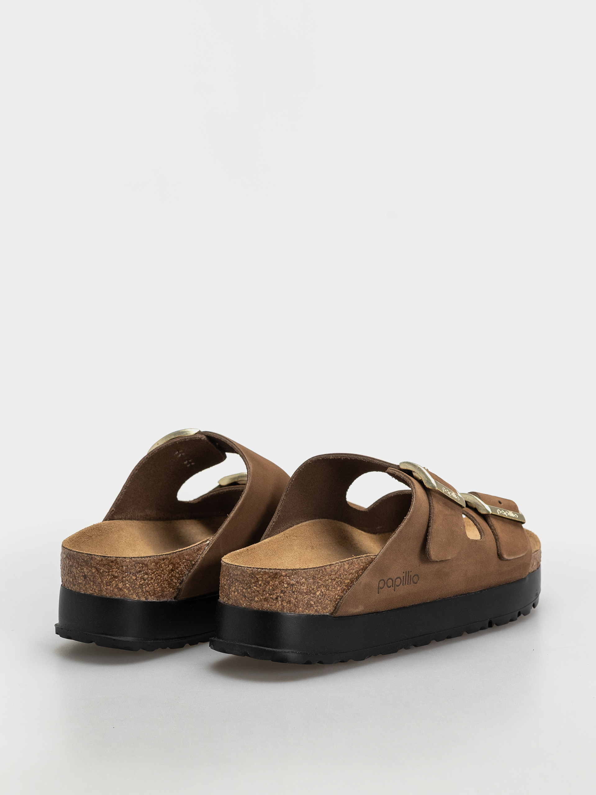 Шльопанці Birkenstock Arizona Flex Platform Nubuck Leather Narrow Wmn (dark tea)