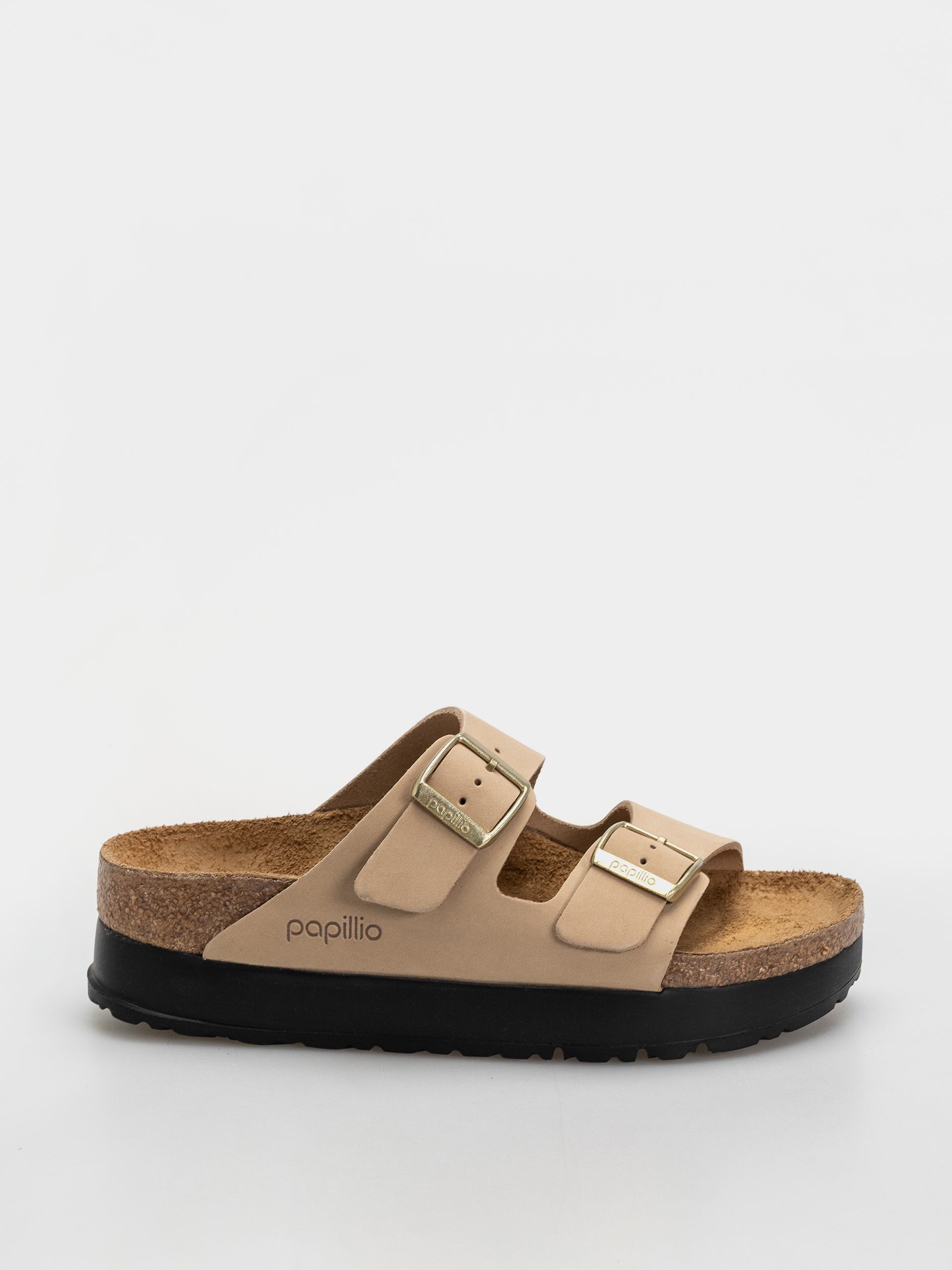 u0428u043bu044cu043eu043fu0430u043du0446u0456 Birkenstock Arizona Flex Platform Nubuck Leather Narrow Wmn (sandcastle)