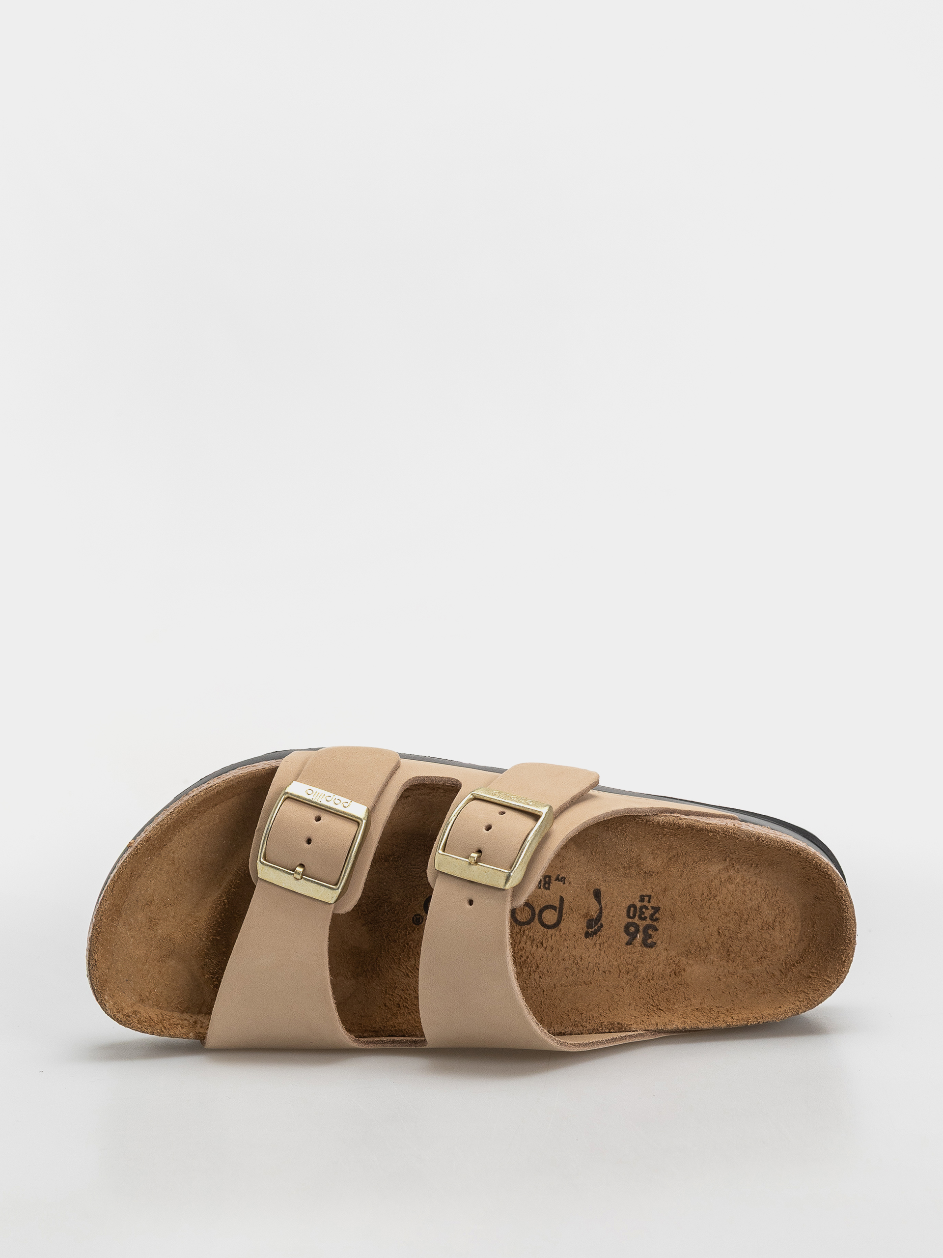 Шльопанці Birkenstock Arizona Flex Platform Nubuck Leather Narrow Wmn (sandcastle)