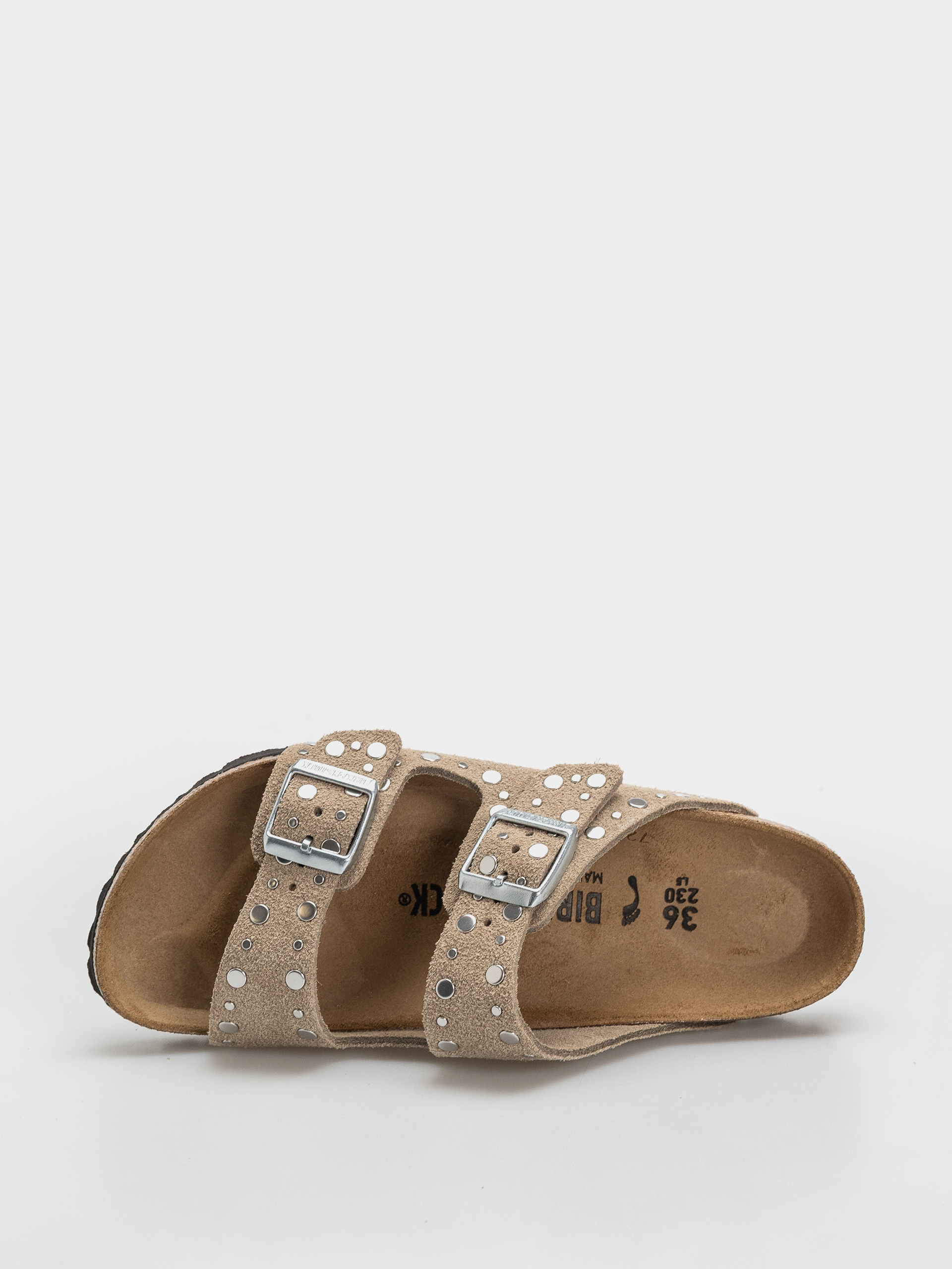 Шльопанці Birkenstock Arizona Rivets Suede Leather Narrow Wmn (taupe)