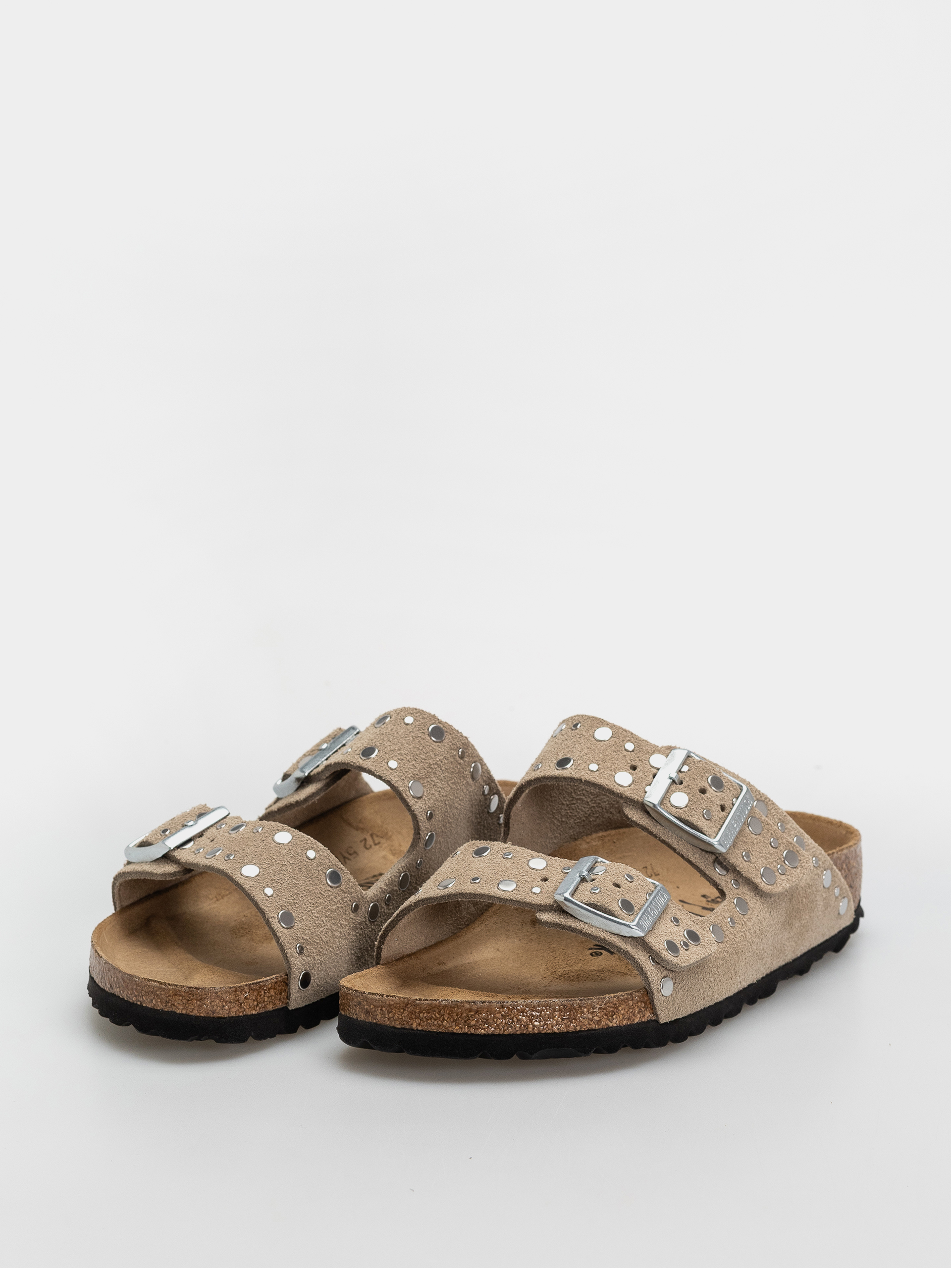 Шльопанці Birkenstock Arizona Rivets Suede Leather Narrow Wmn (taupe)