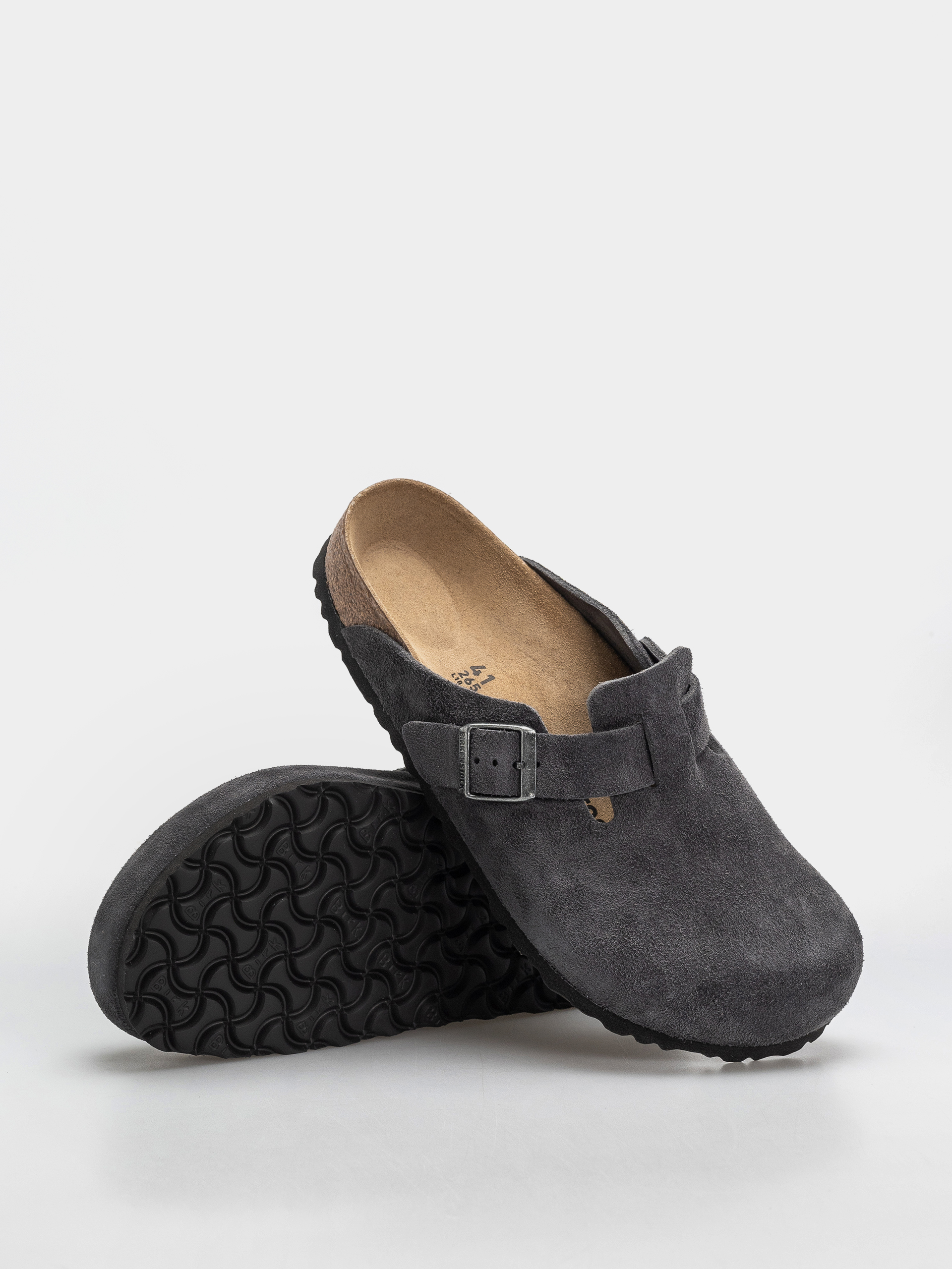 Шльопанці Birkenstock Boston Suede Leather Regular (charcoal)