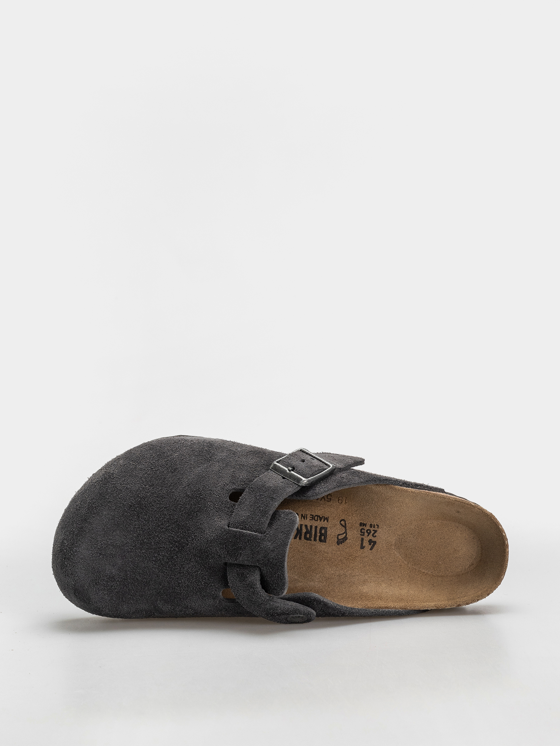 Шльопанці Birkenstock Boston Suede Leather Regular (charcoal)