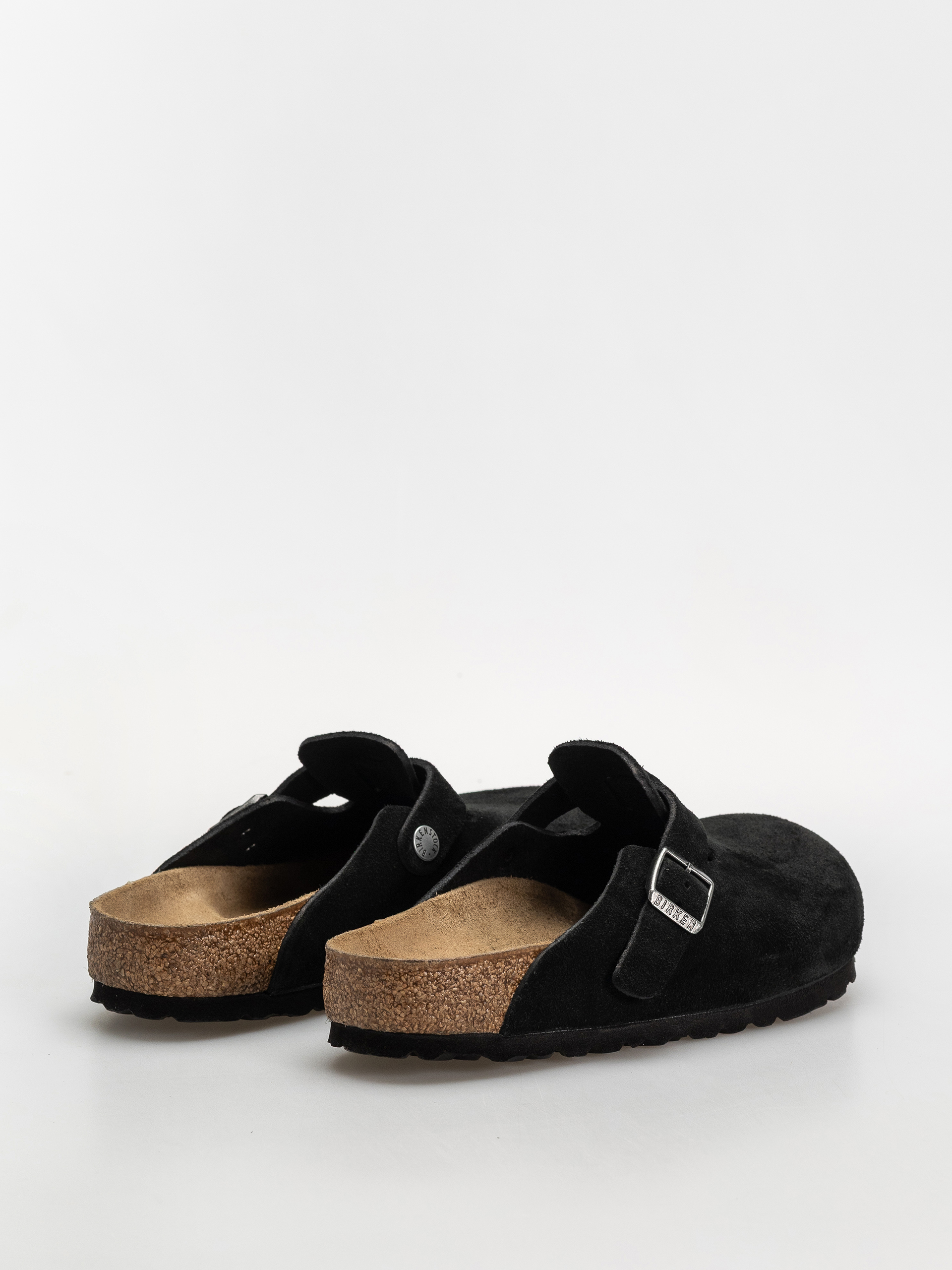 Шльопанці Birkenstock Boston Suede Leather Regular (black)