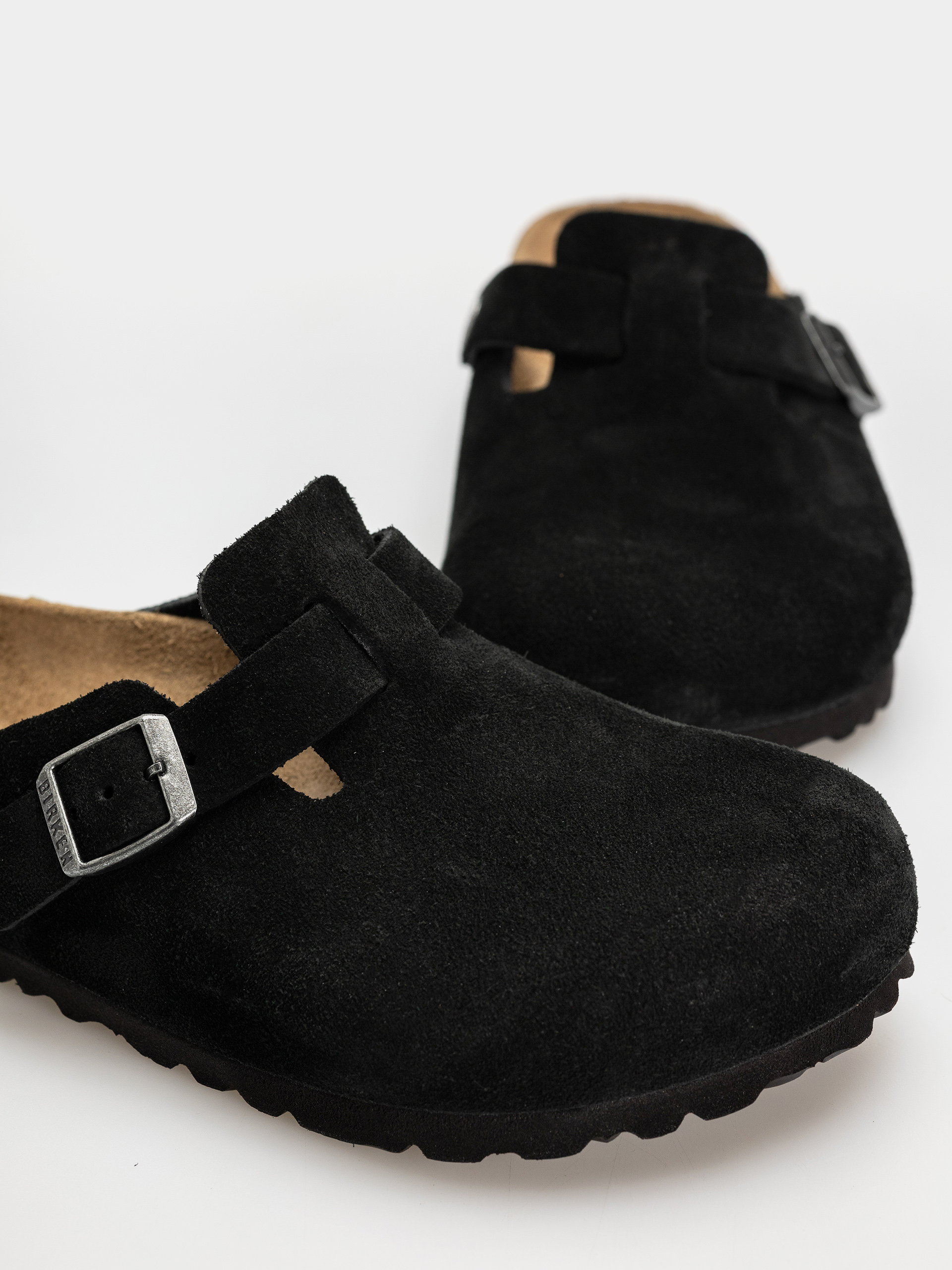 Шльопанці Birkenstock Boston Suede Leather Regular (black)