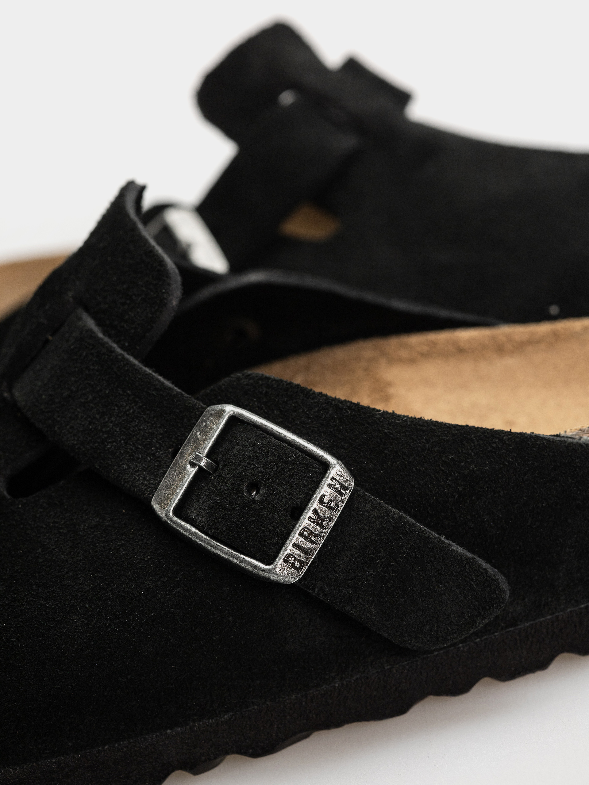 Шльопанці Birkenstock Boston Suede Leather Regular (black)