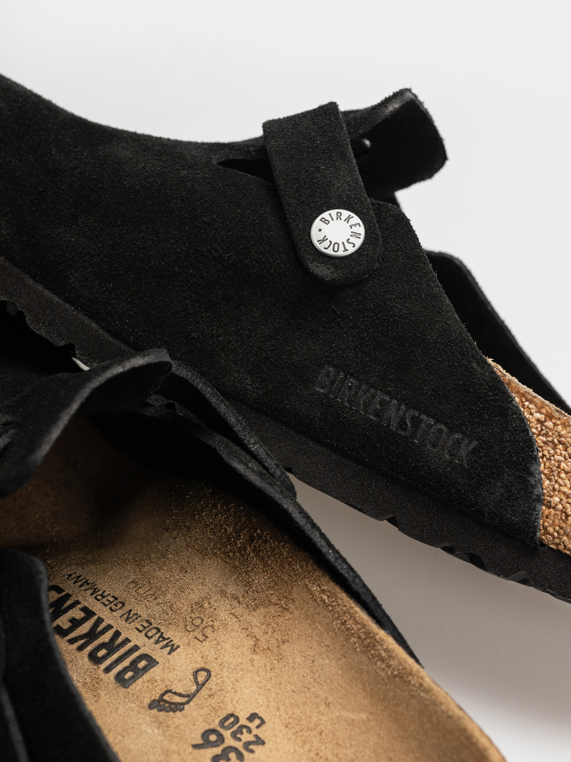Шльопанці Birkenstock Boston Suede Leather Regular (black)