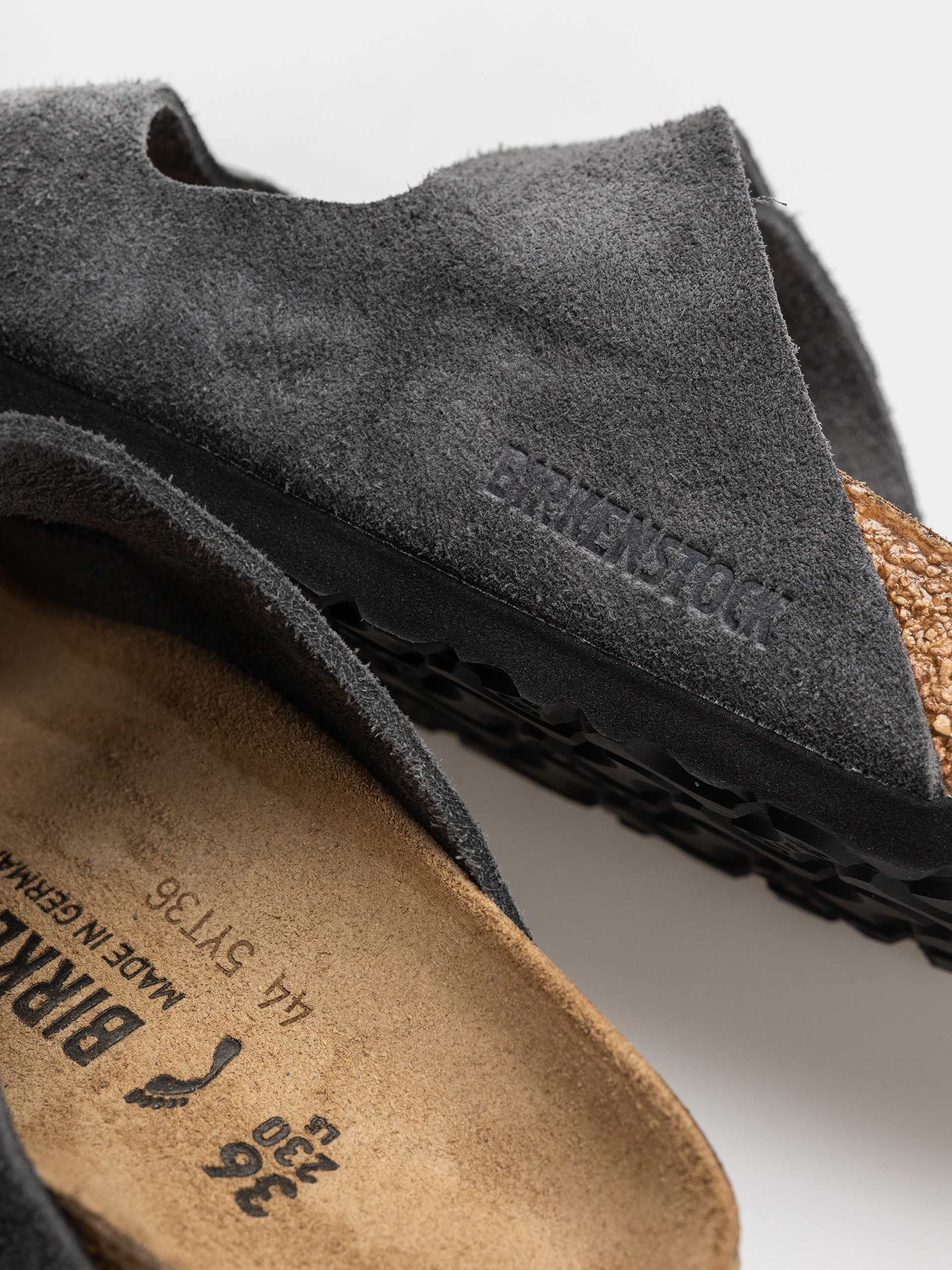 Шльопанці Birkenstock Arizona Suede Leather Narrow (charcoal)