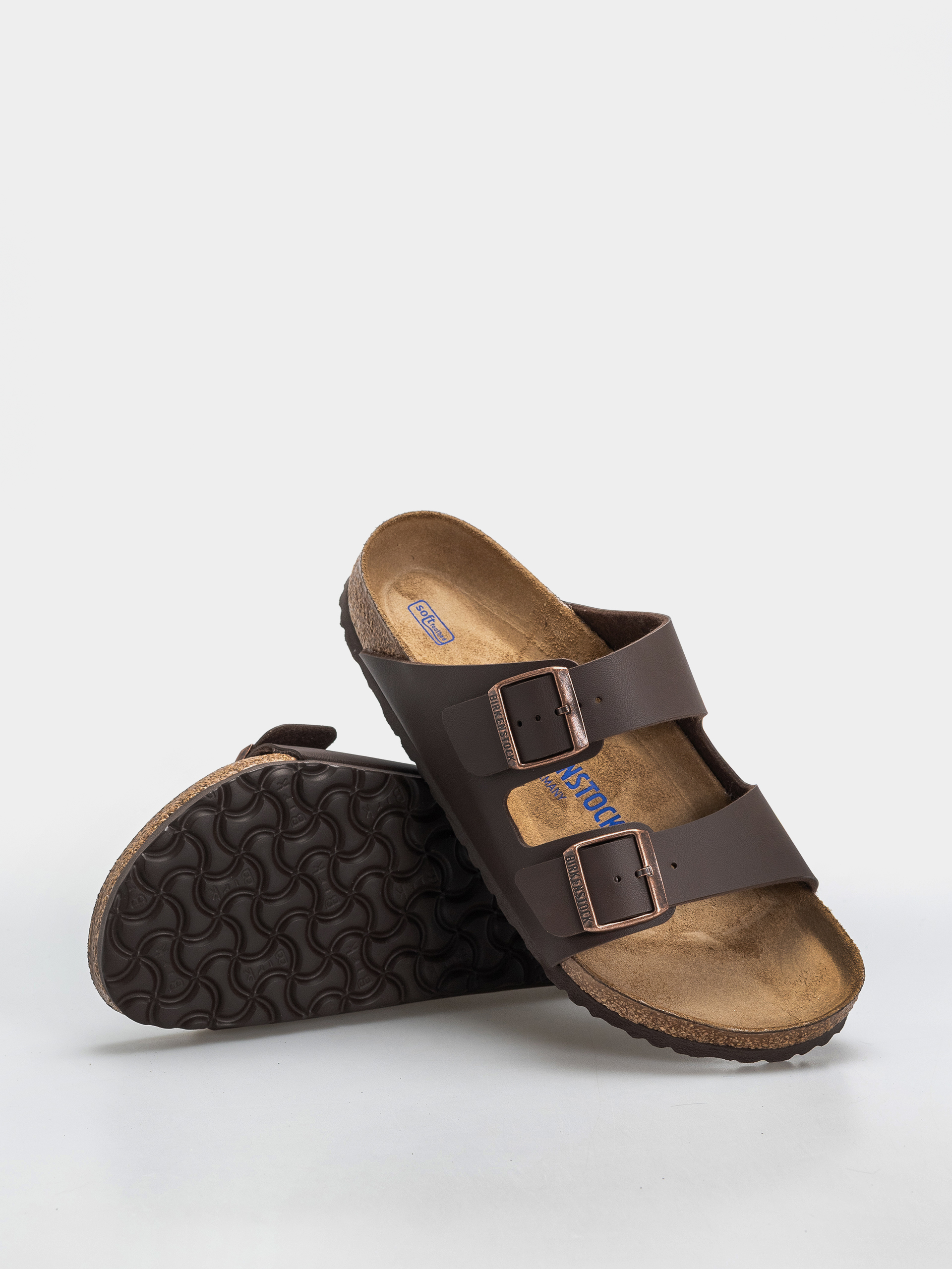 Шльопанці Birkenstock Arizona Soft Footbed Birko Flor Regular (dark brown)