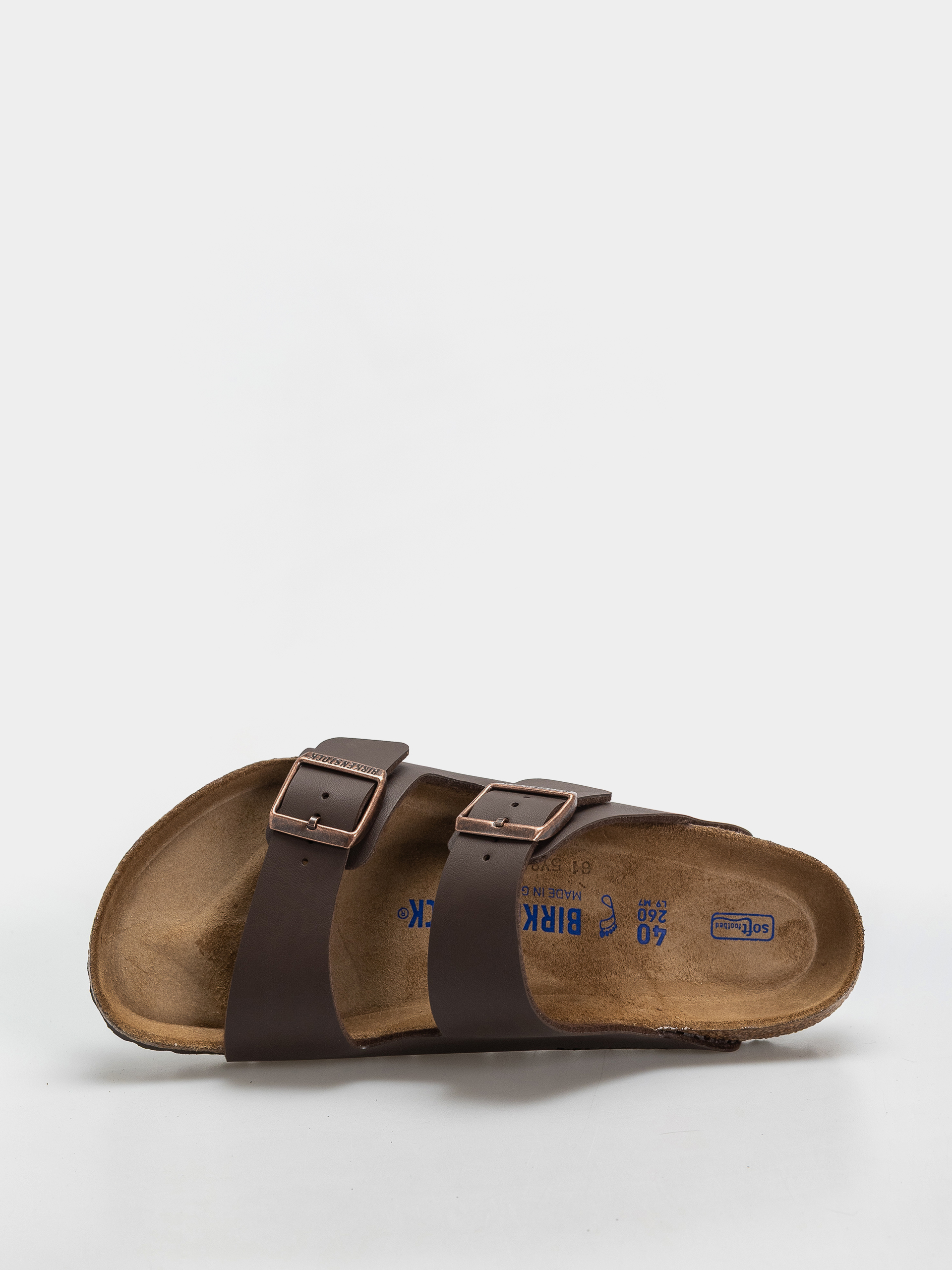 Шльопанці Birkenstock Arizona Soft Footbed Birko Flor Regular (dark brown)