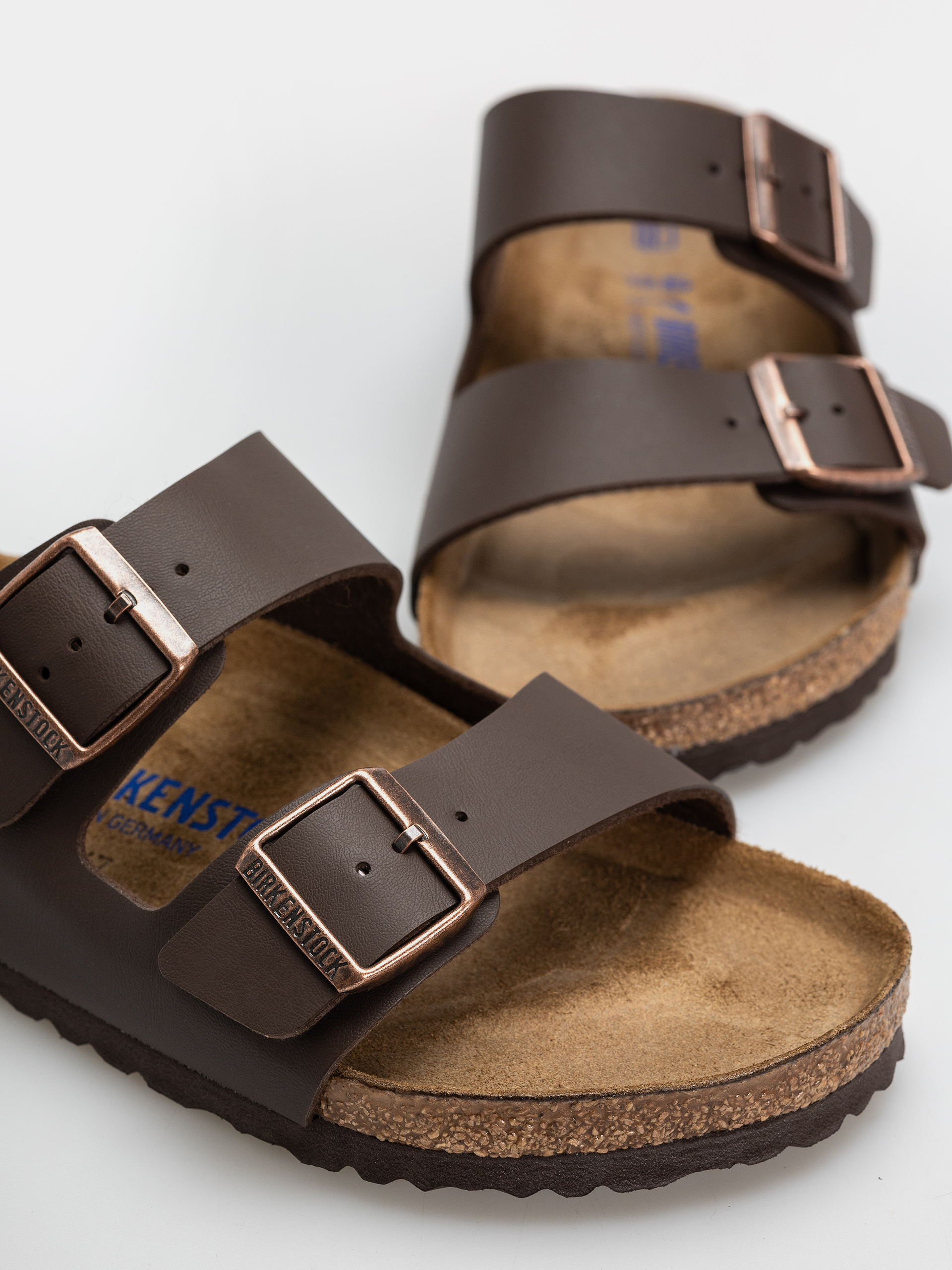 Шльопанці Birkenstock Arizona Soft Footbed Birko Flor Regular (dark brown)