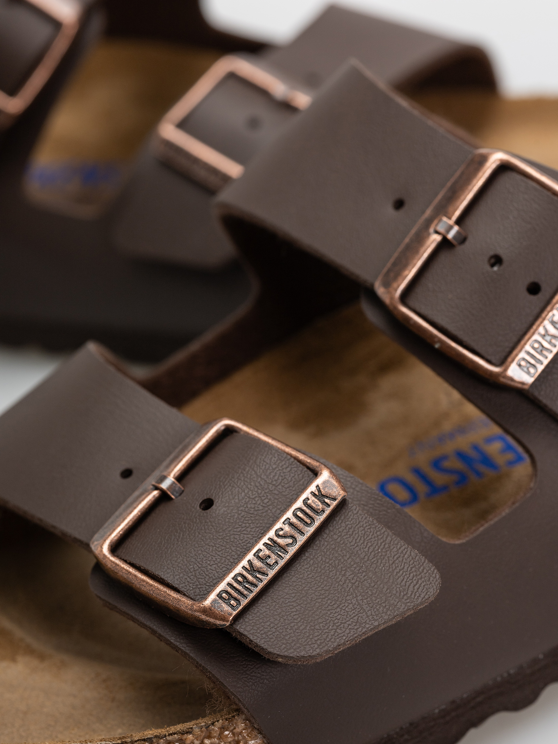 Шльопанці Birkenstock Arizona Soft Footbed Birko Flor Regular (dark brown)