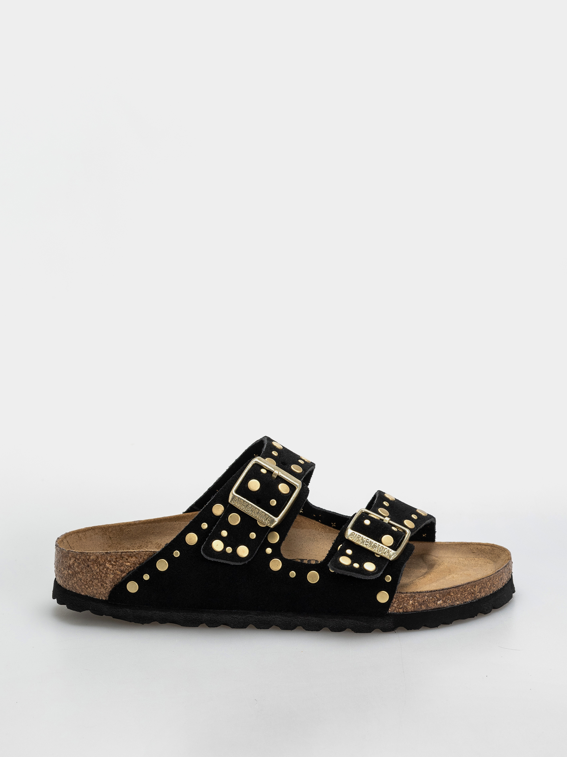 Шльопанці Birkenstock Arizona Rivets Suede Leather Narrow Wmn (black)