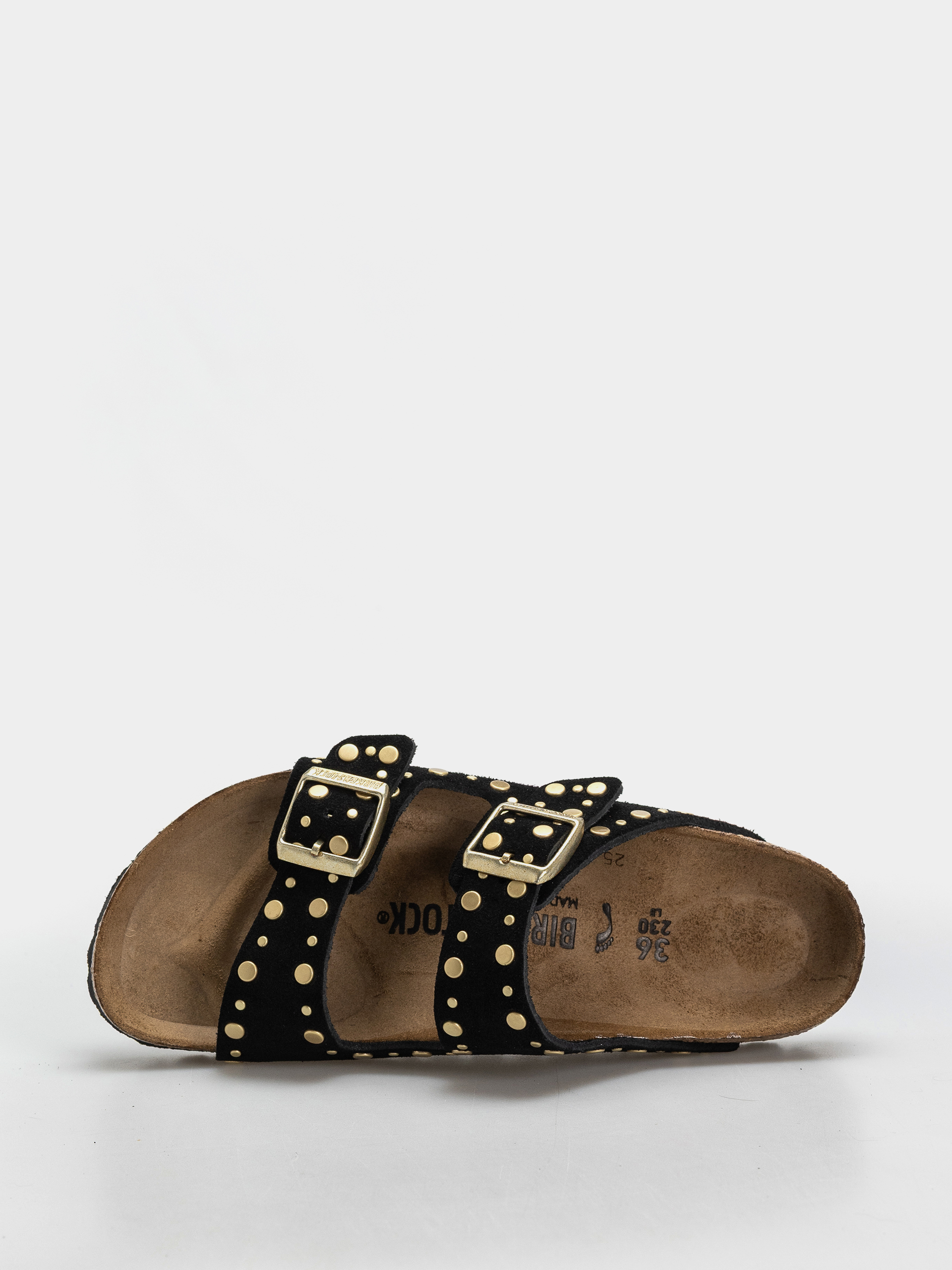 Шльопанці Birkenstock Arizona Rivets Suede Leather Narrow Wmn (black)