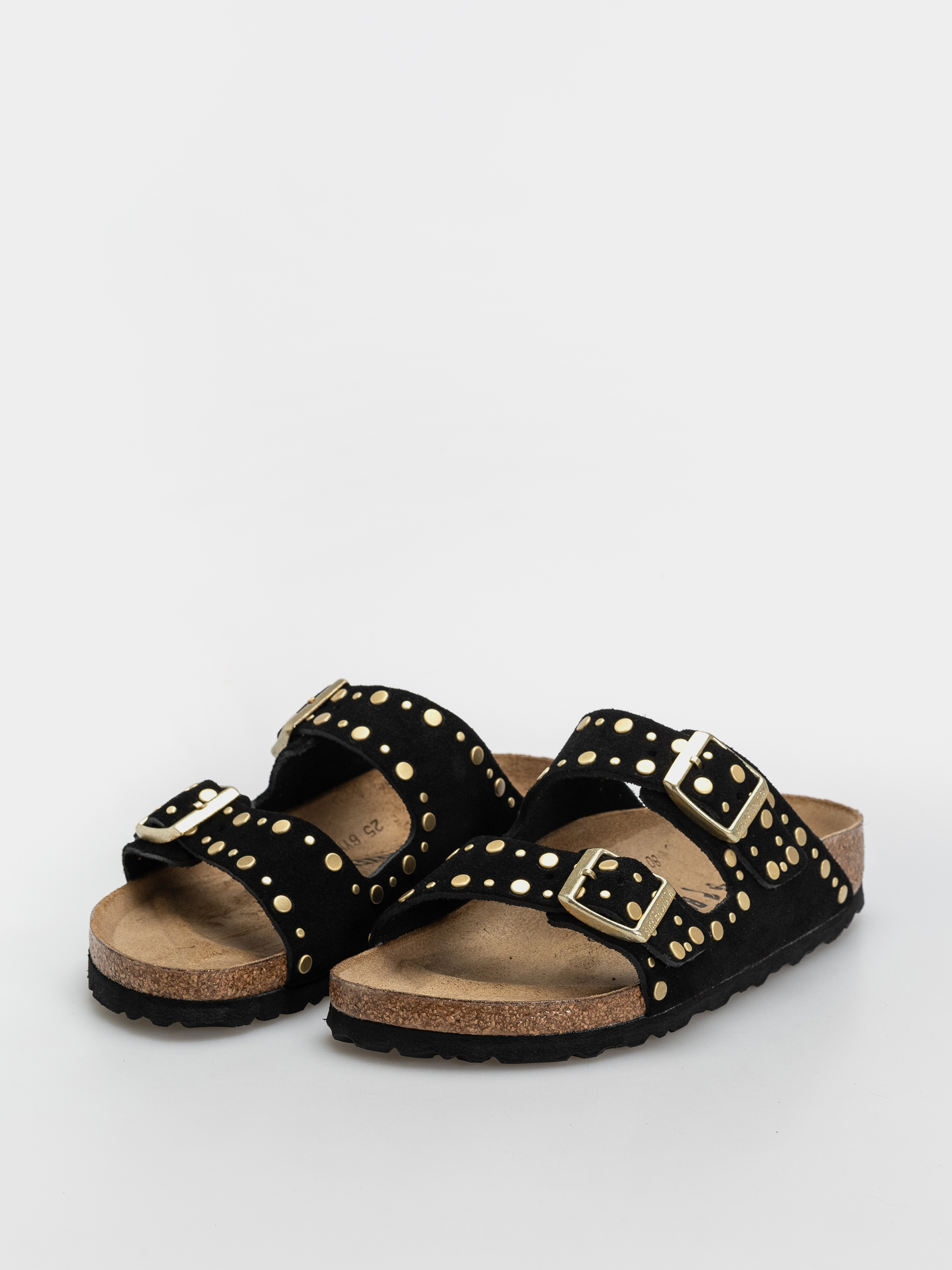 Шльопанці Birkenstock Arizona Rivets Suede Leather Narrow Wmn (black)