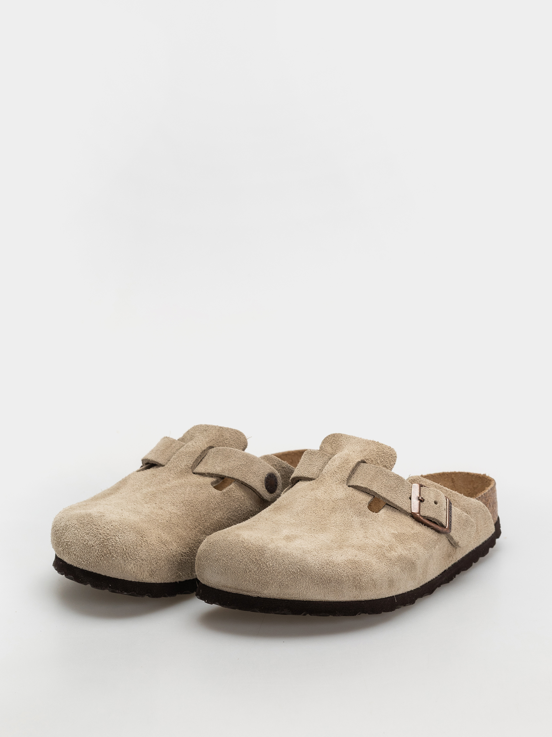 Шльопанці Birkenstock Boston Soft Footbed Suede Leather Regular (taupe)