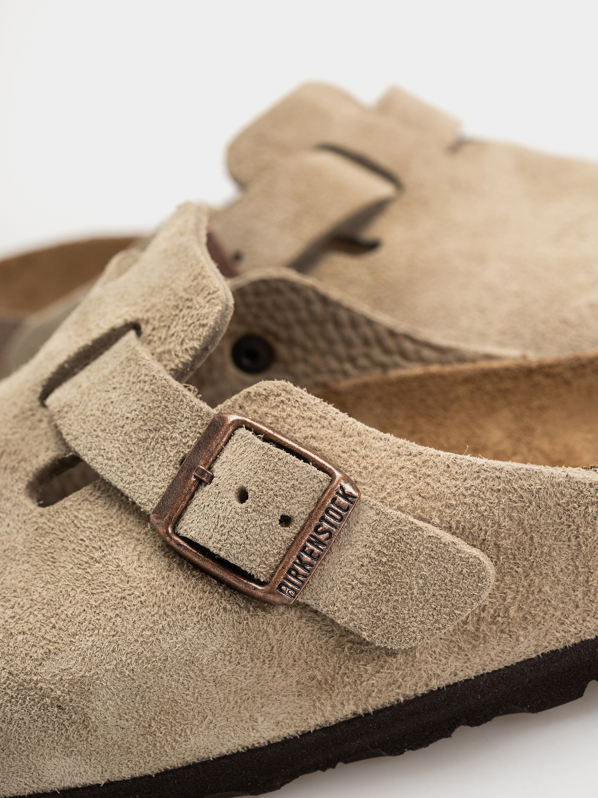 Шльопанці Birkenstock Boston Soft Footbed Suede Leather Regular (taupe)