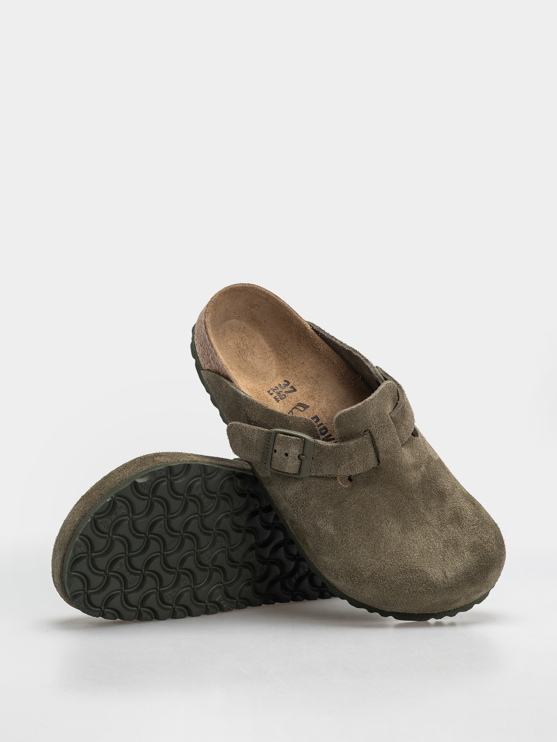 Шльопанці Birkenstock Boston Suede Leather Regular (thyme)