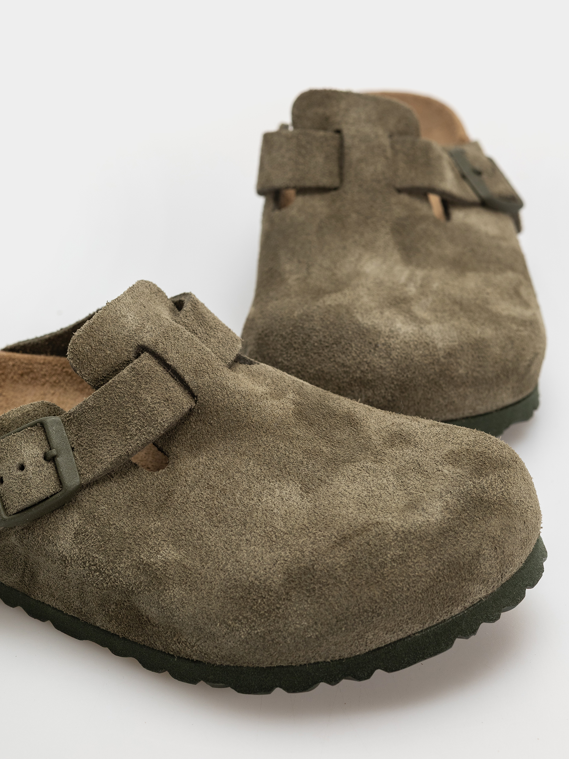 Шльопанці Birkenstock Boston Suede Leather Regular (thyme)
