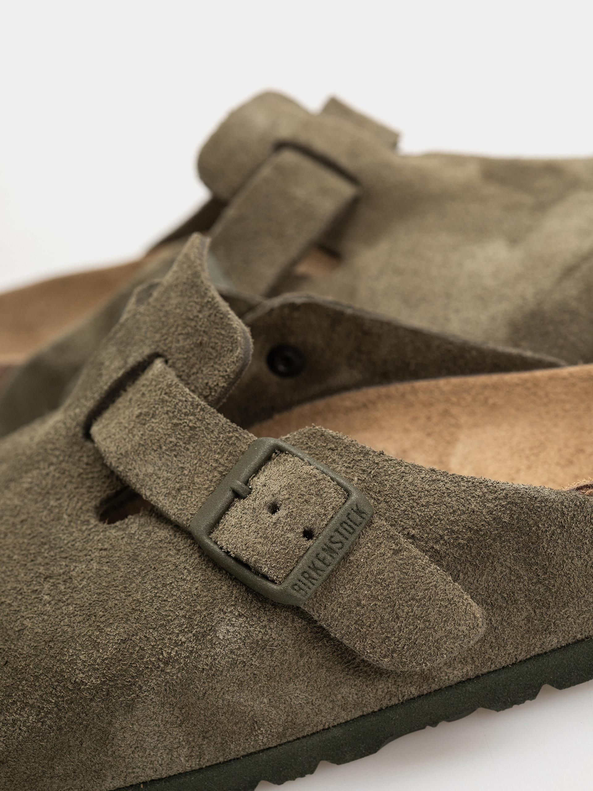 Шльопанці Birkenstock Boston Suede Leather Regular (thyme)