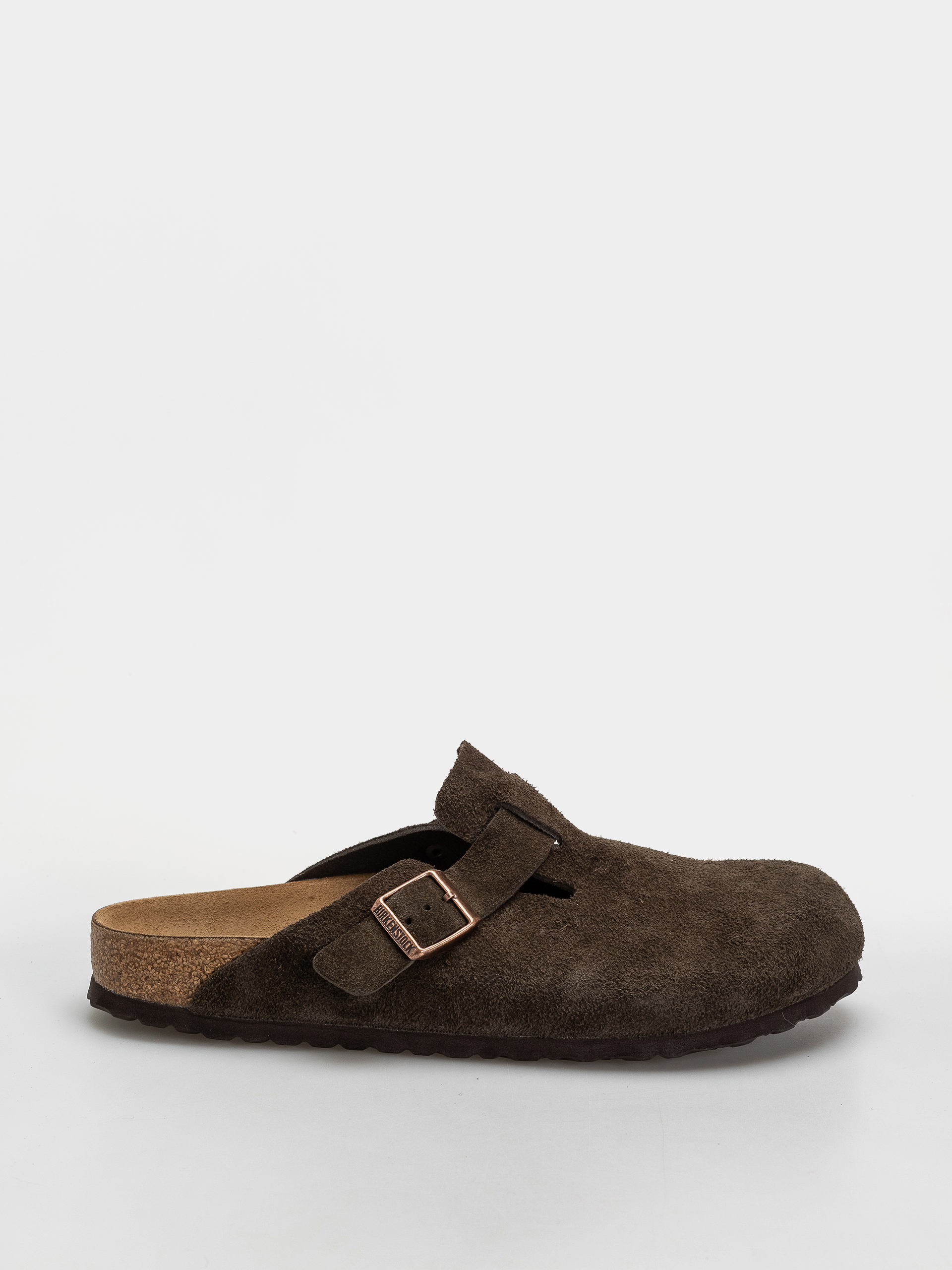 Шльопанці Birkenstock Boston Suede Narrow Wmn - коричневий (mocha)