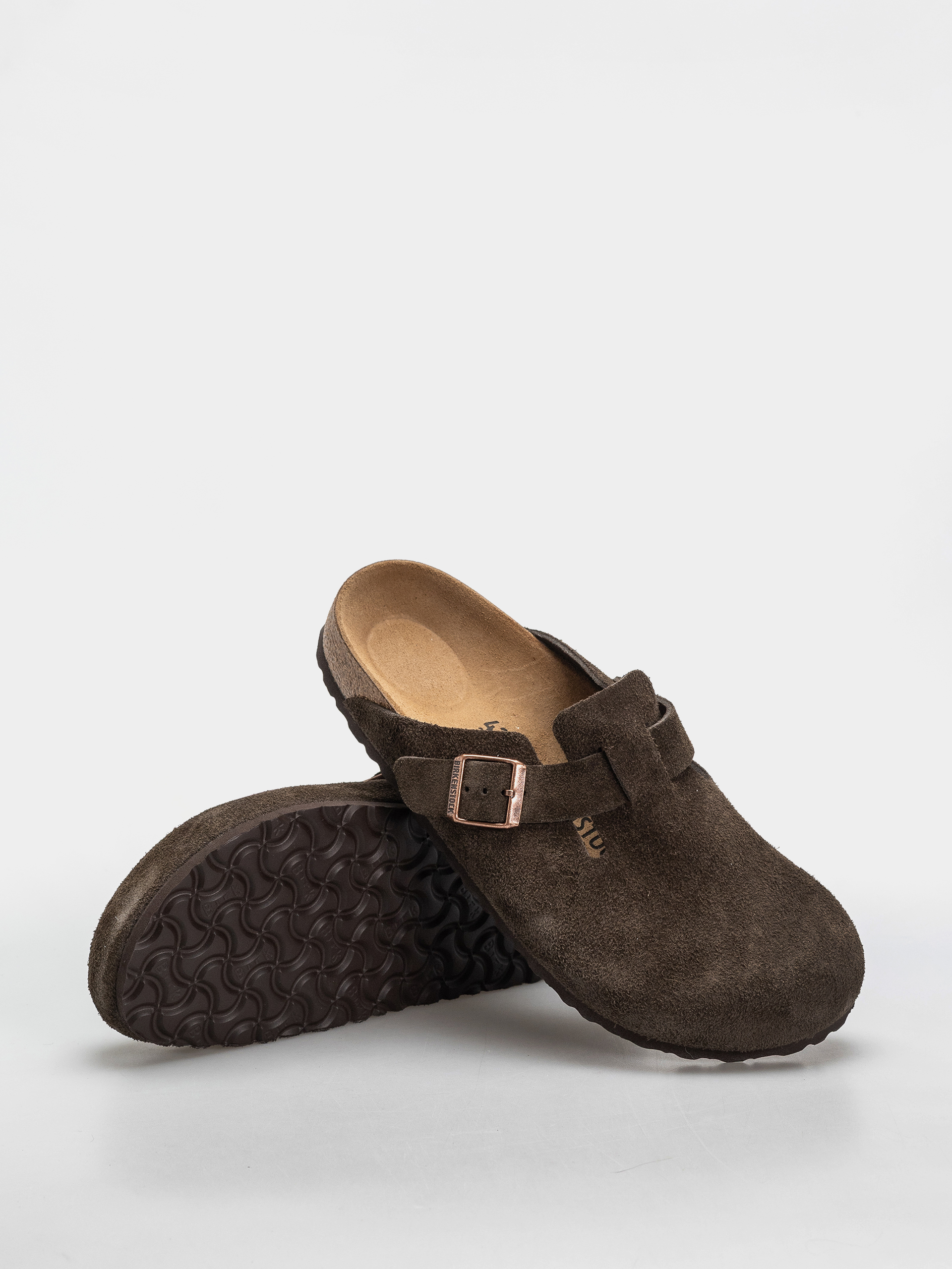 Шльопанці Birkenstock Boston Suede Leather Narrow (mocca)