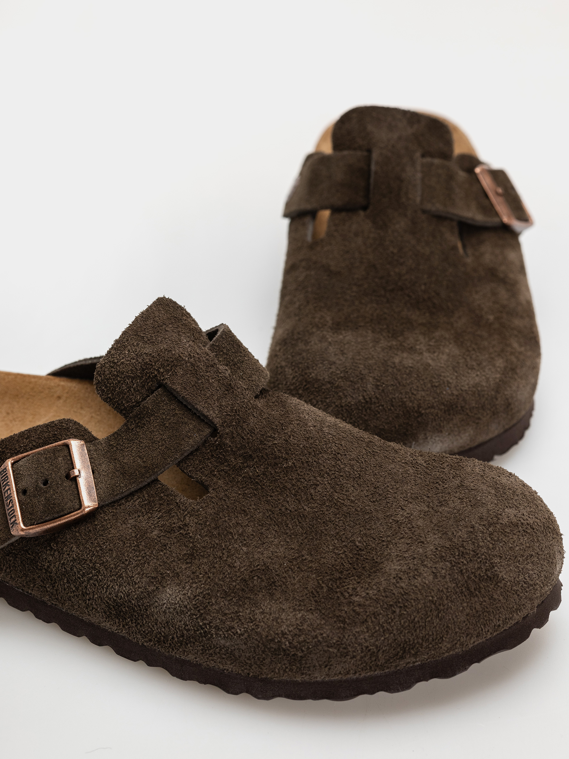 Шльопанці Birkenstock Boston Suede Leather Narrow (mocca)