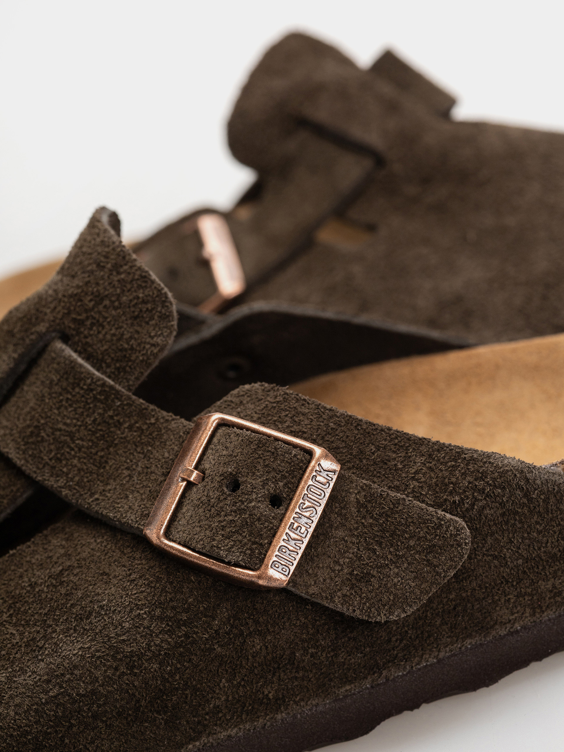 Шльопанці Birkenstock Boston Suede Leather Narrow (mocca)