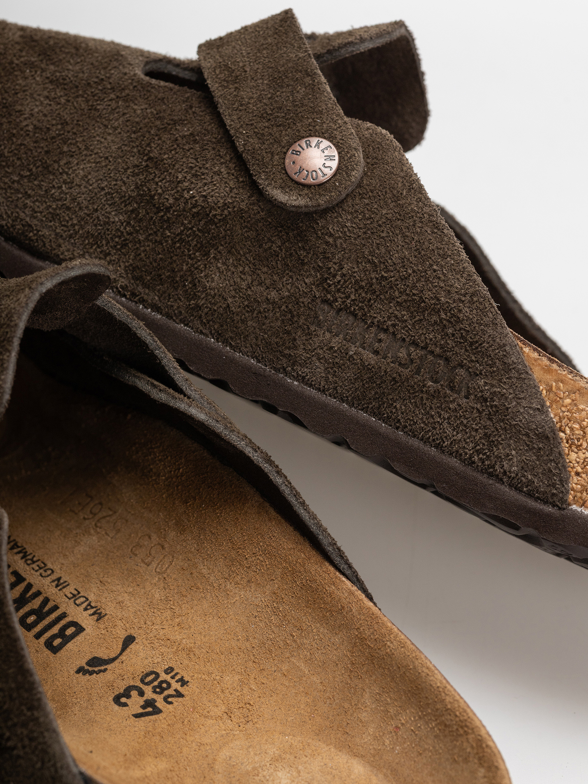 Шльопанці Birkenstock Boston Suede Leather Narrow (mocca)
