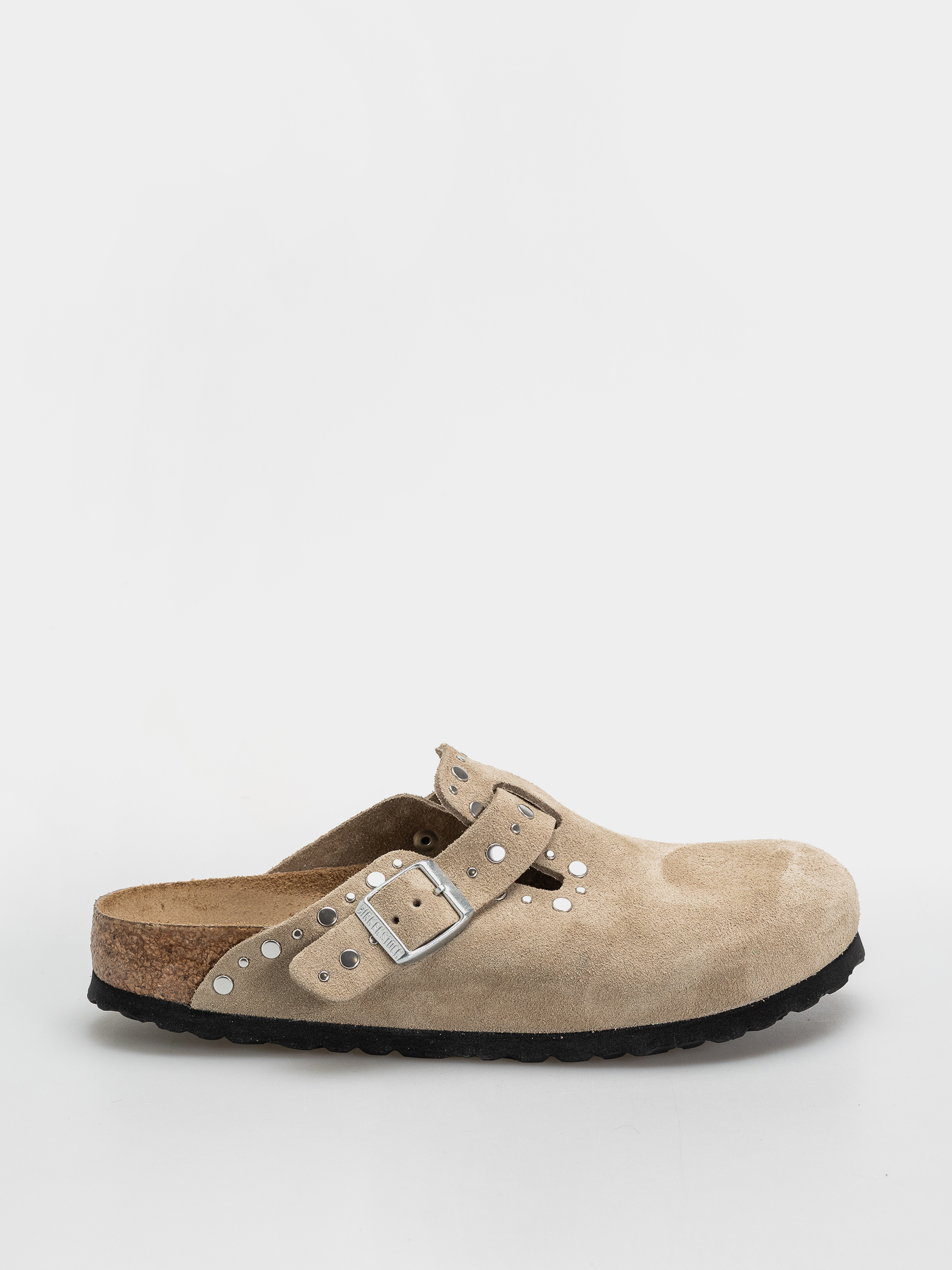 u0428u043bu044cu043eu043fu0430u043du0446u0456 Birkenstock Boston Rivets Suede Leather Narrow Wmn (taupe)