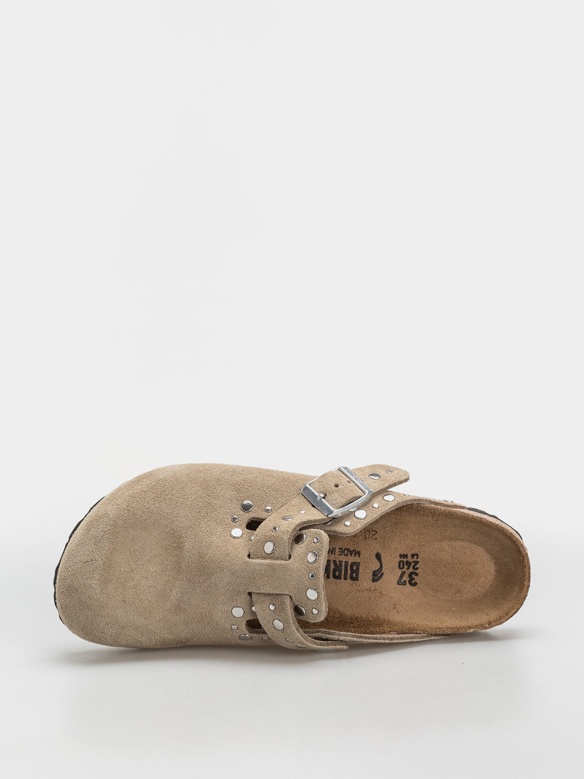 Шльопанці Birkenstock Boston Rivets Suede Leather Narrow Wmn (taupe)