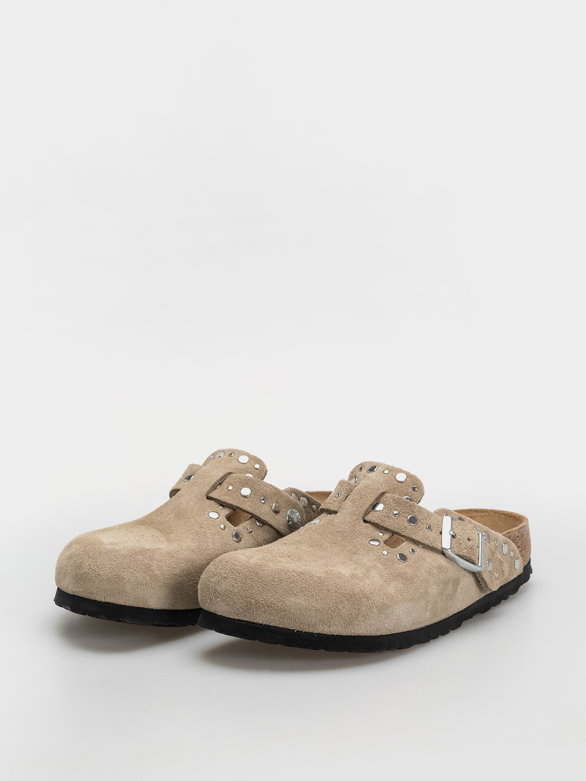 Шльопанці Birkenstock Boston Rivets Suede Leather Narrow Wmn (taupe)
