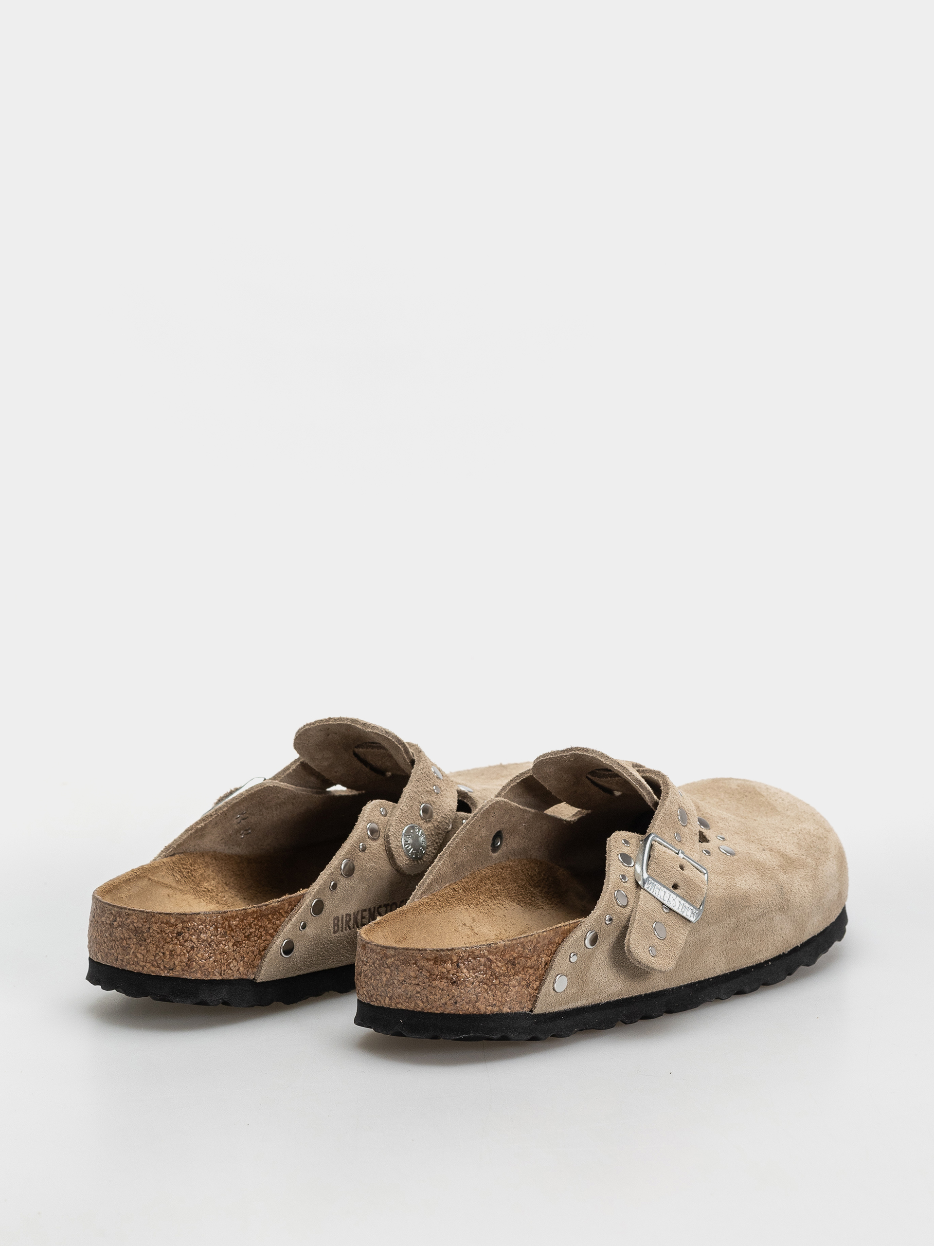Шльопанці Birkenstock Boston Rivets Suede Leather Narrow Wmn (taupe)