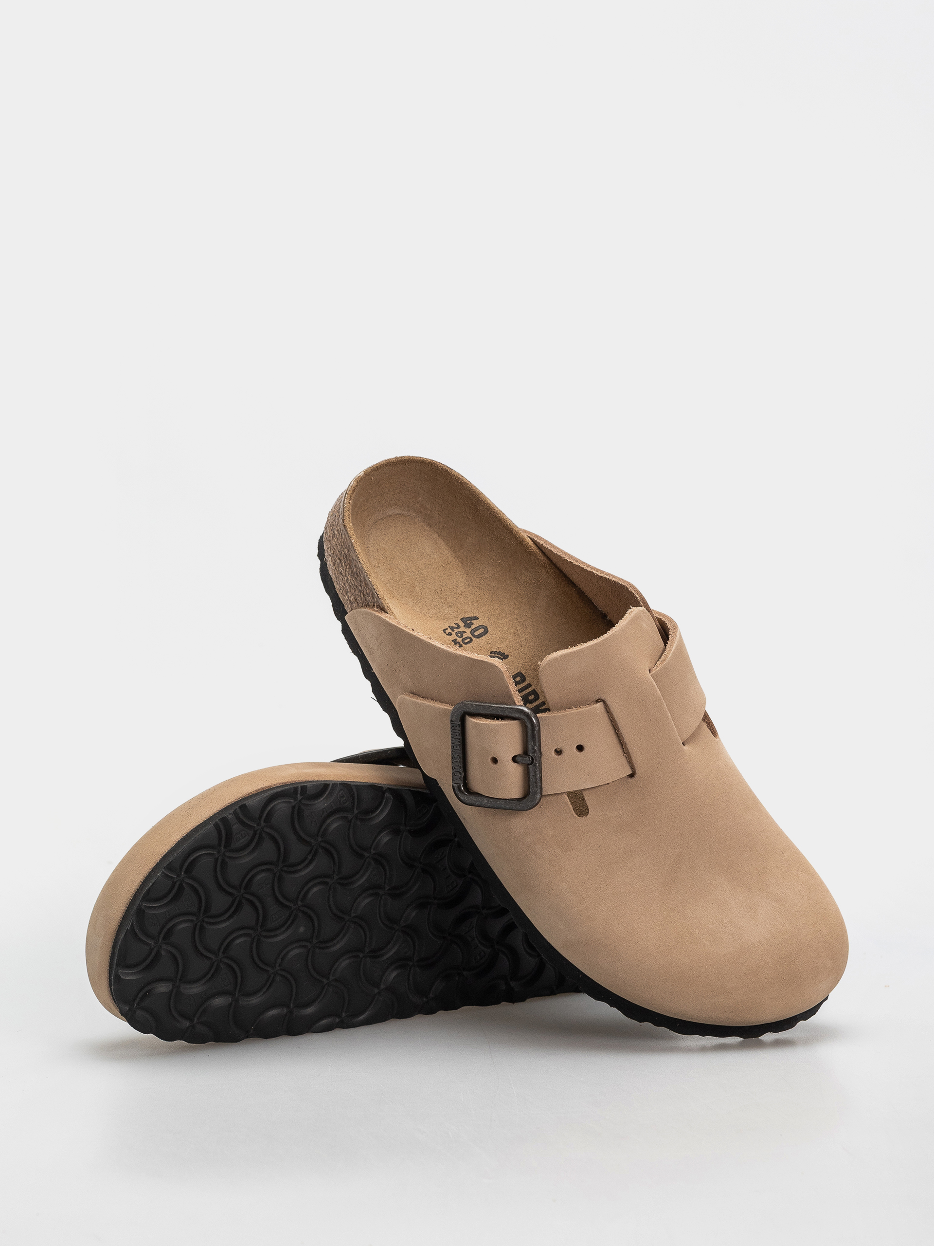 Шльопанці Birkenstock Boston Wire Buckle Nubuck Leather Narrow (sandcastle)
