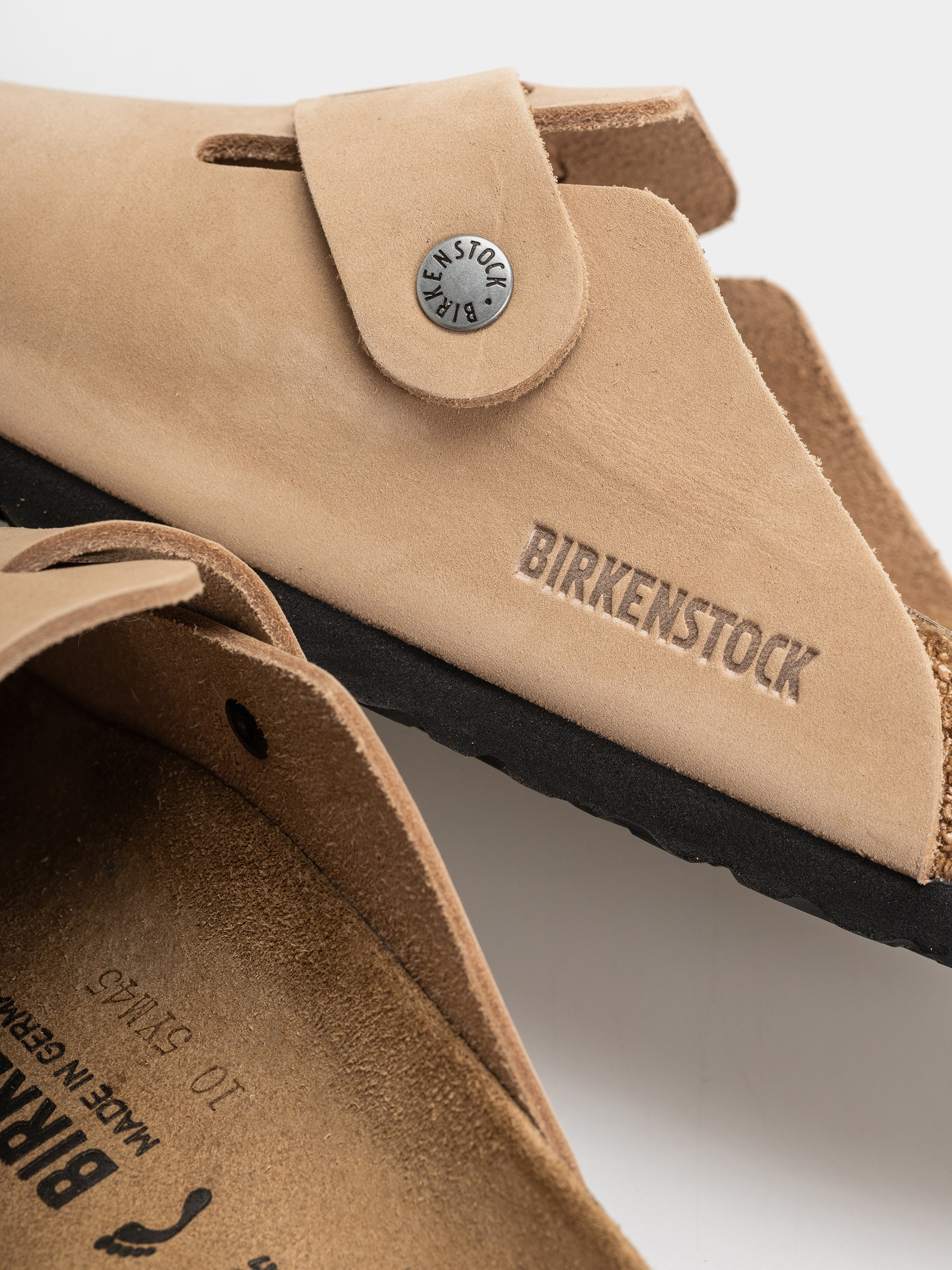 Шльопанці Birkenstock Boston Wire Buckle Nubuck Leather Narrow (sandcastle)