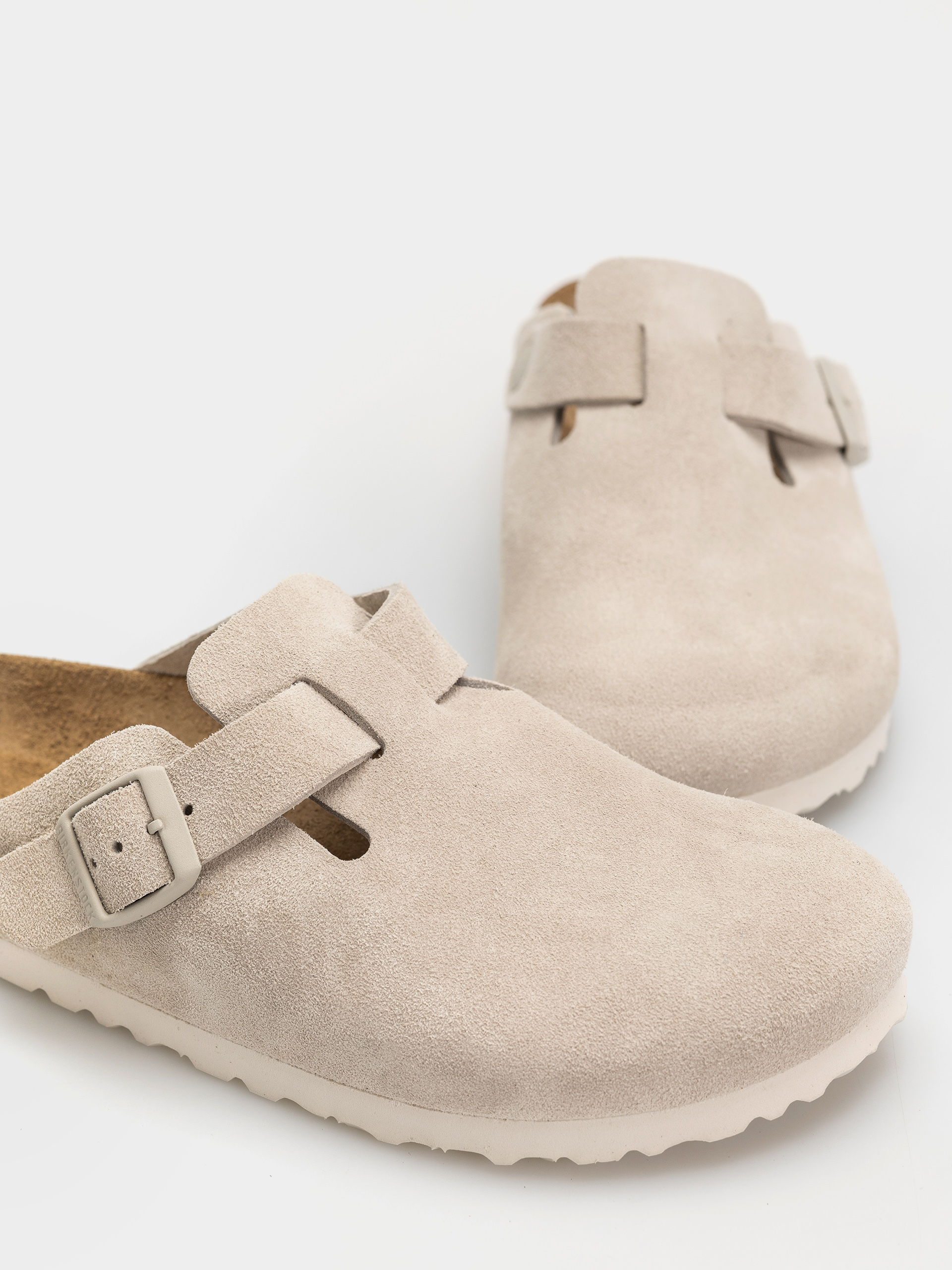 Шльопанці Birkenstock Boston Suede Leather Narrow (oyster)