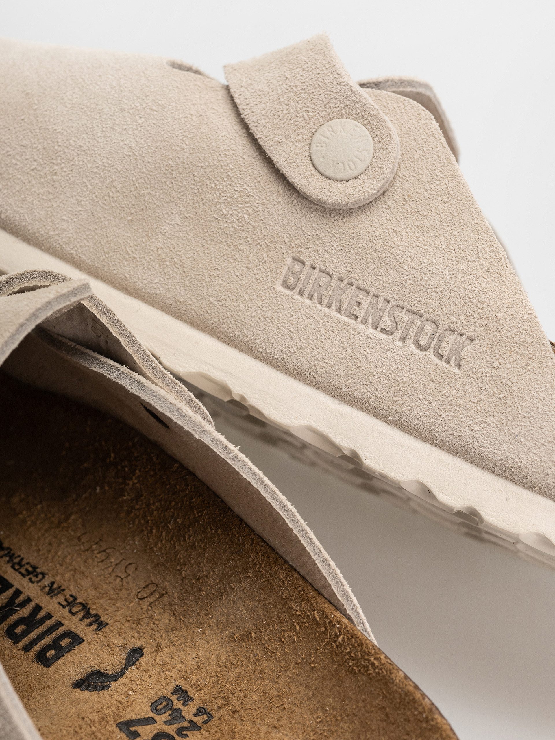 Шльопанці Birkenstock Boston Suede Leather Narrow (oyster)