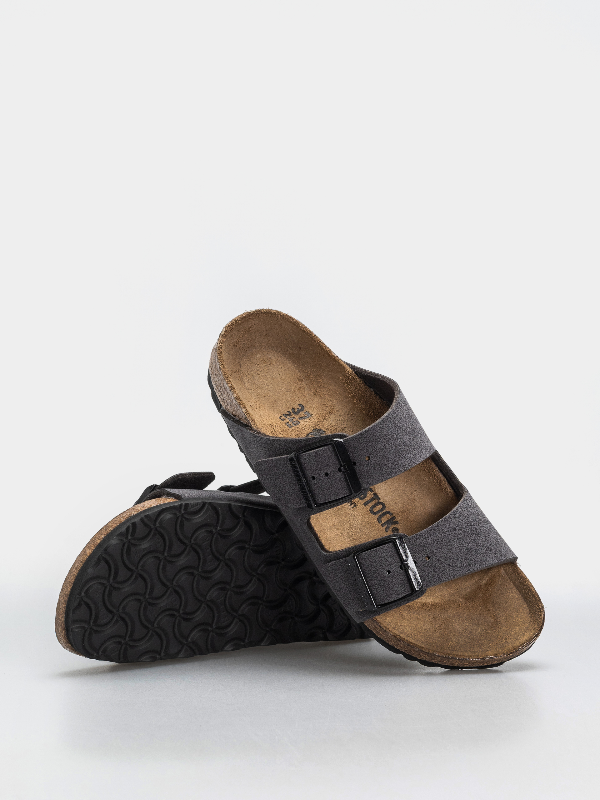 Шльопанці Birkenstock Arizona Birkibuc Narrow (velvet gray/black)
