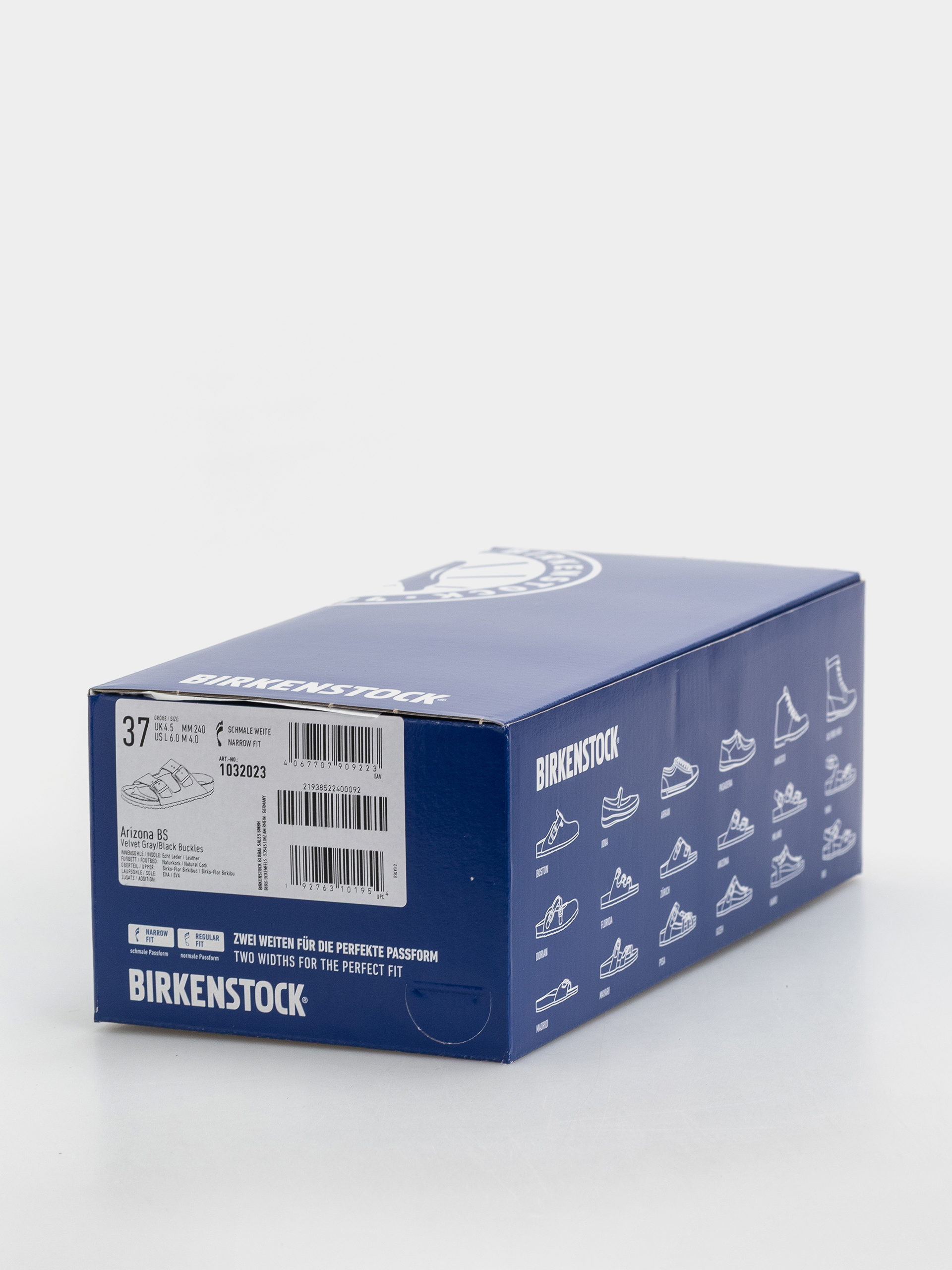 Шльопанці Birkenstock Arizona Birkibuc Narrow (velvet gray/black)