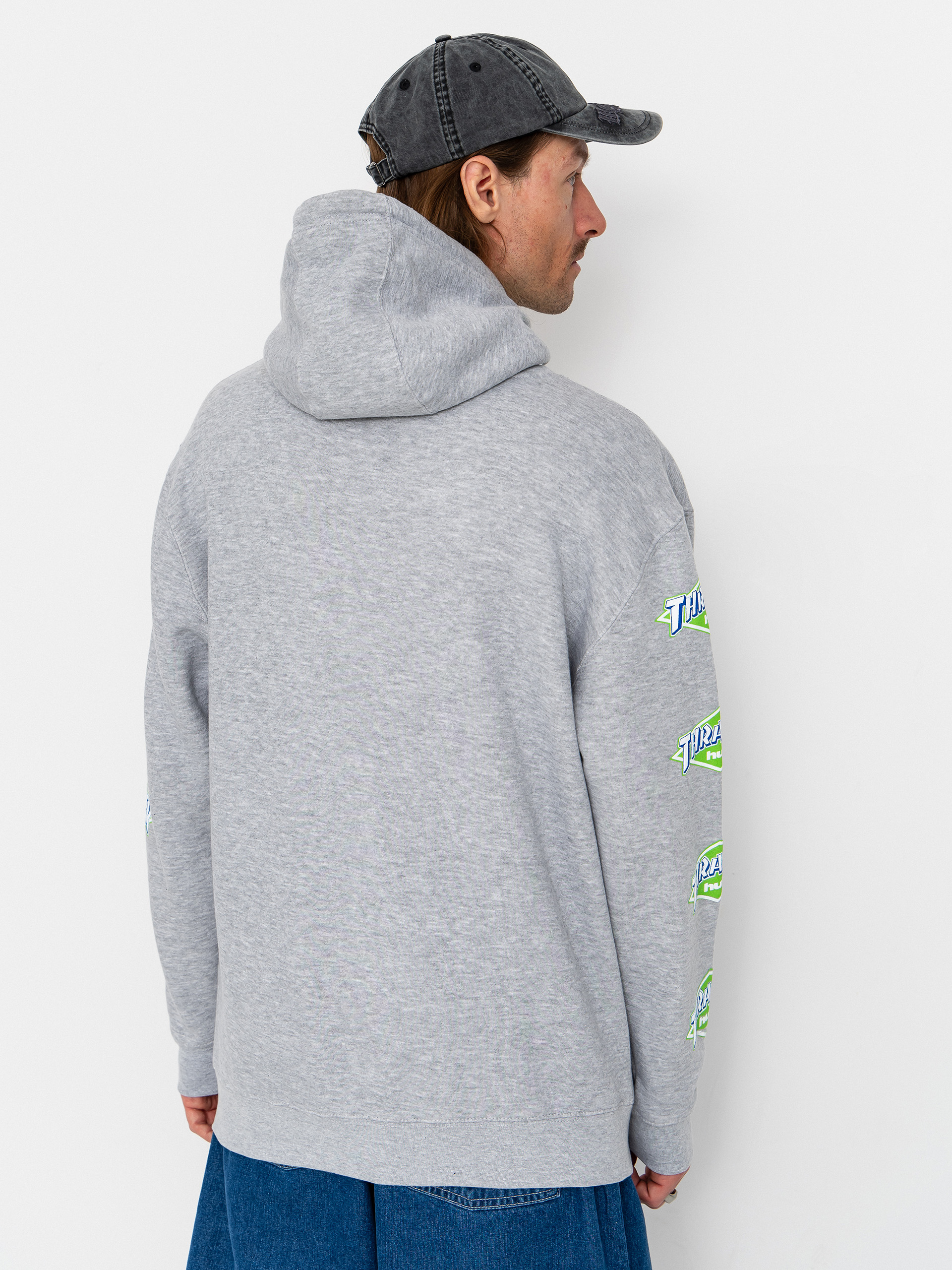 Худі HUF X Thrasher Logo HD (heather grey)