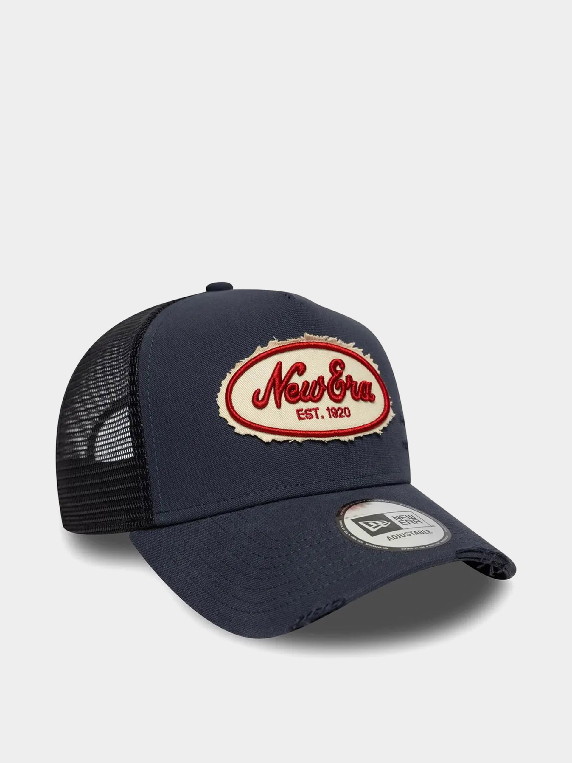 Кепка New Era Oval Canvas Distress Trucker (navy)