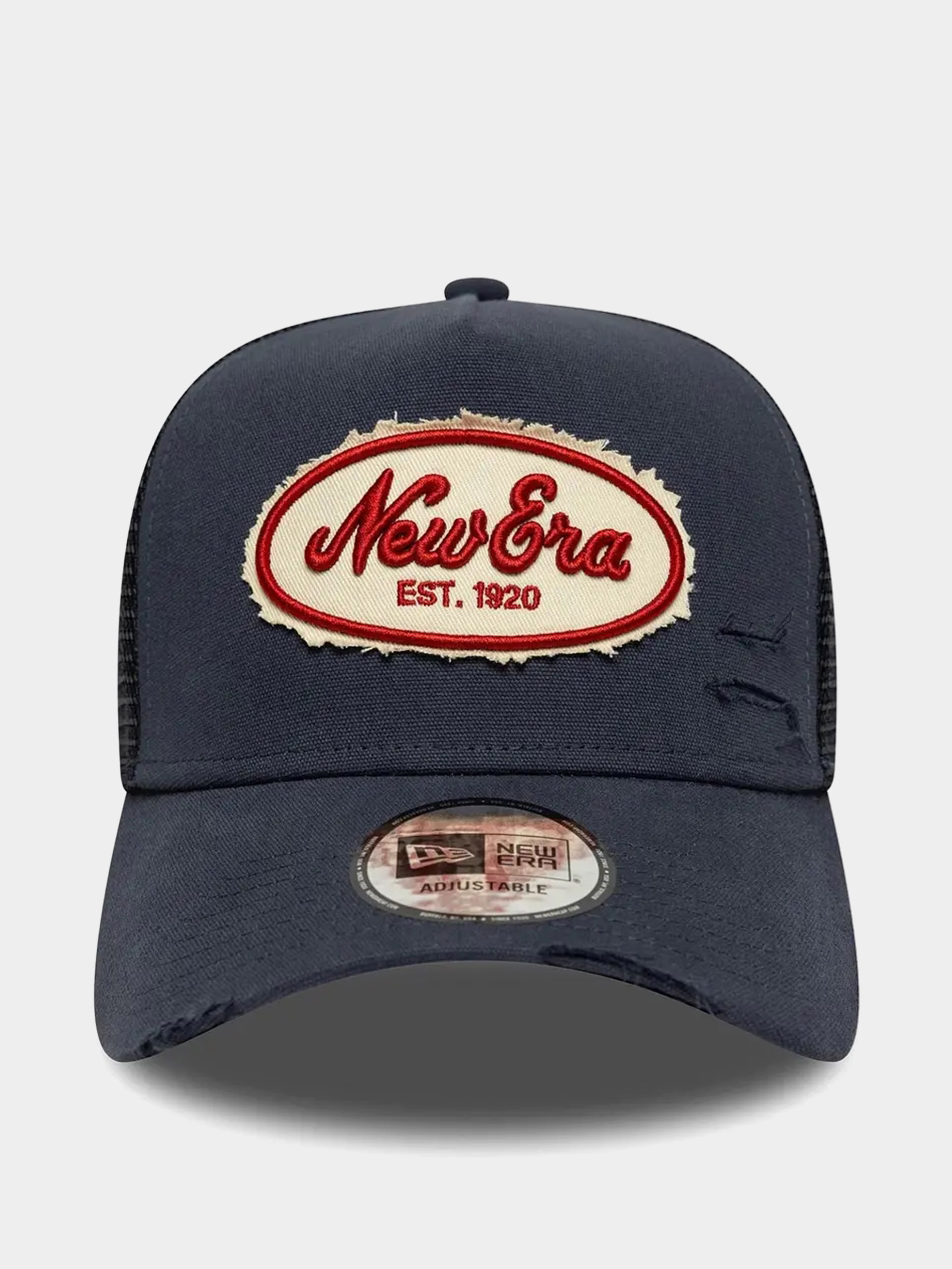 Кепка New Era Oval Canvas Distress Trucker (navy)