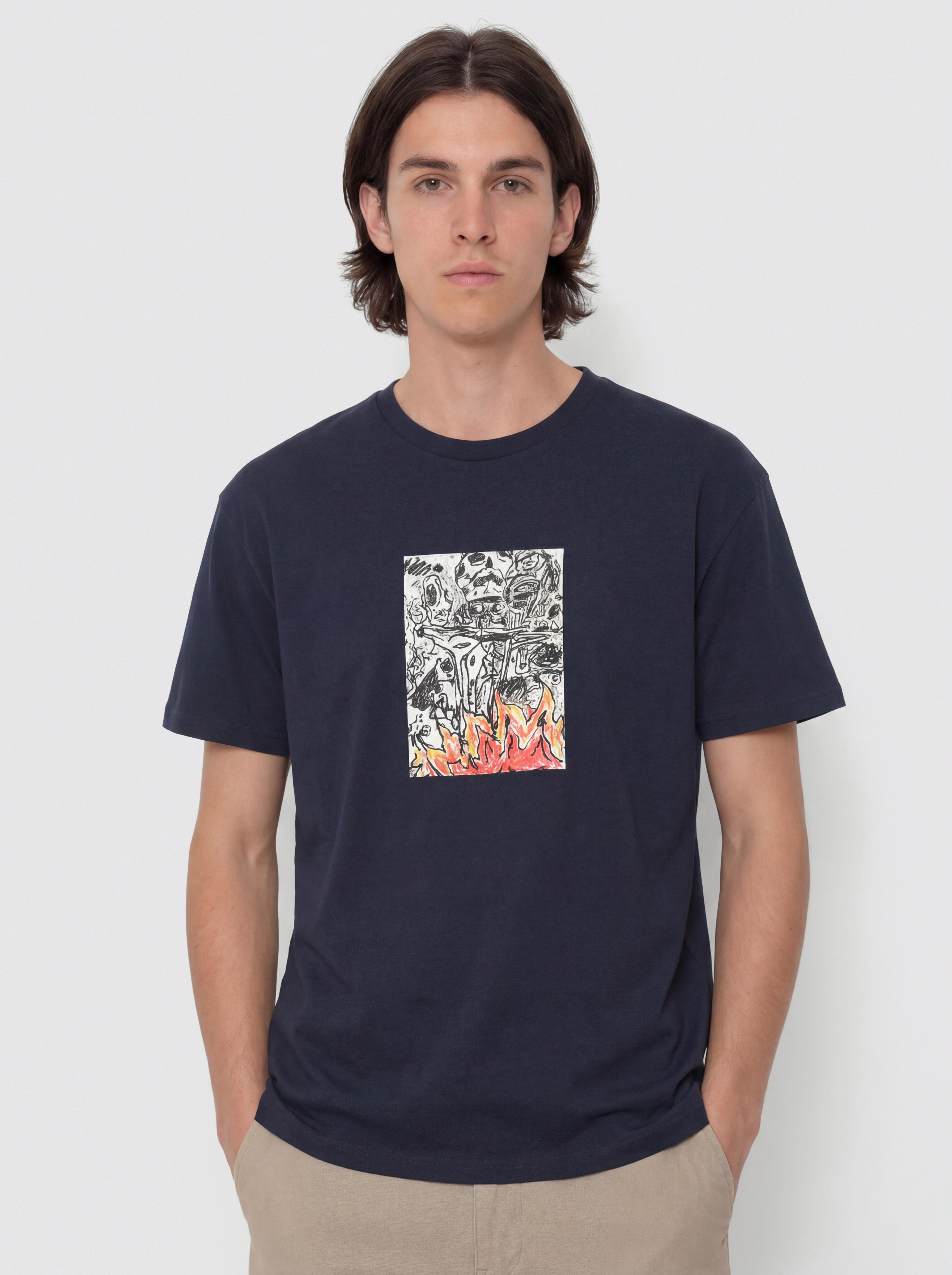Футболка Poetic Collective Burning Skull (navy)